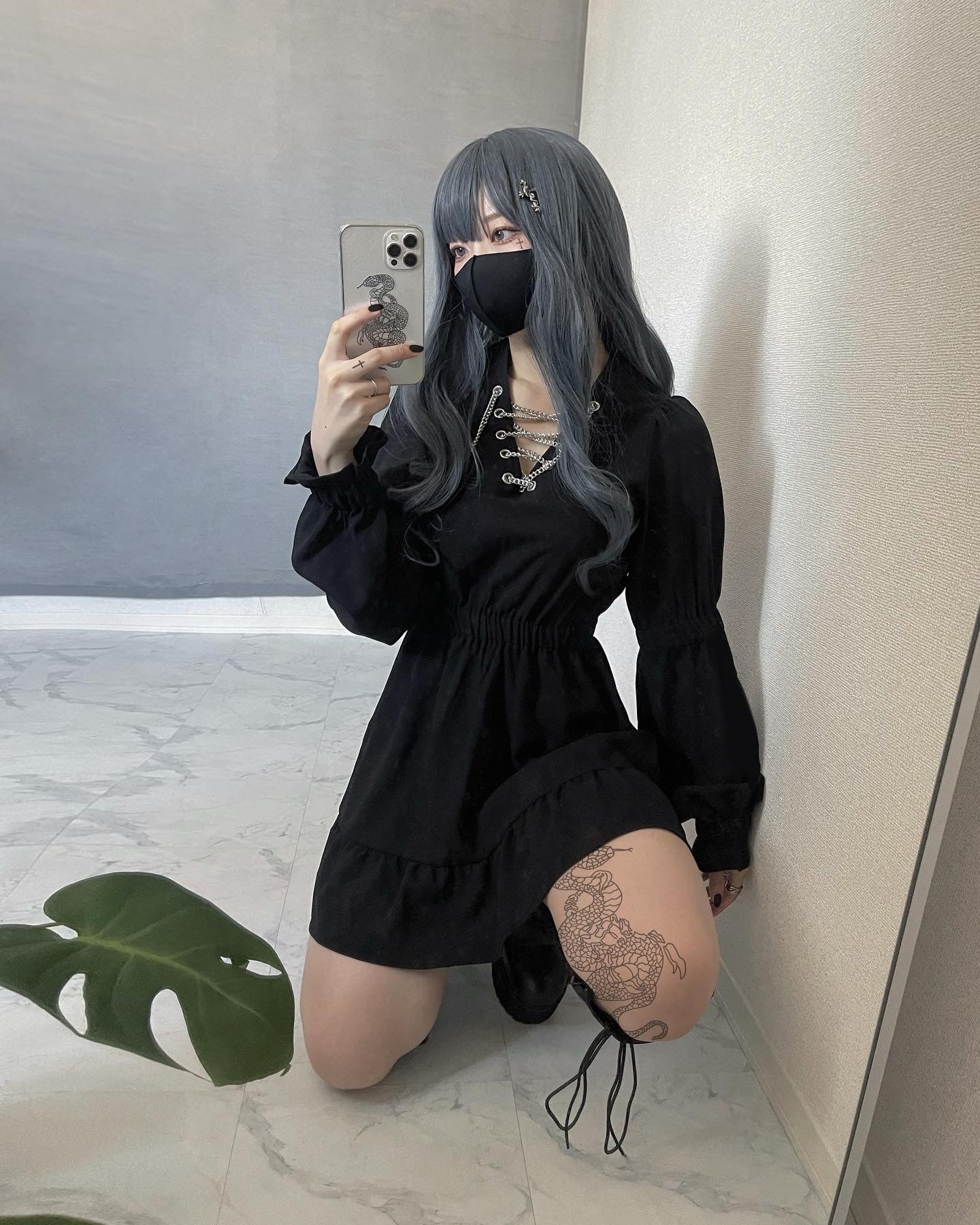 【再販】gibous chain puff sleeves onepiece