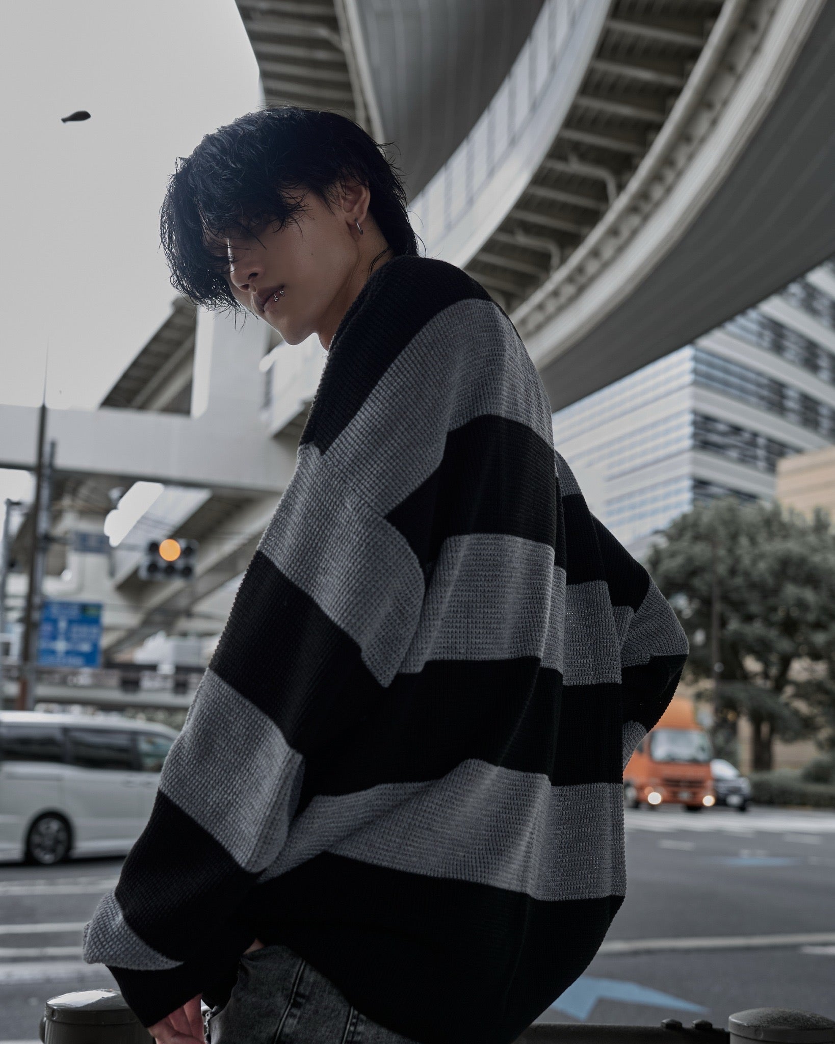 【再販】gibous scorpion mesh chuck border tops grey×black