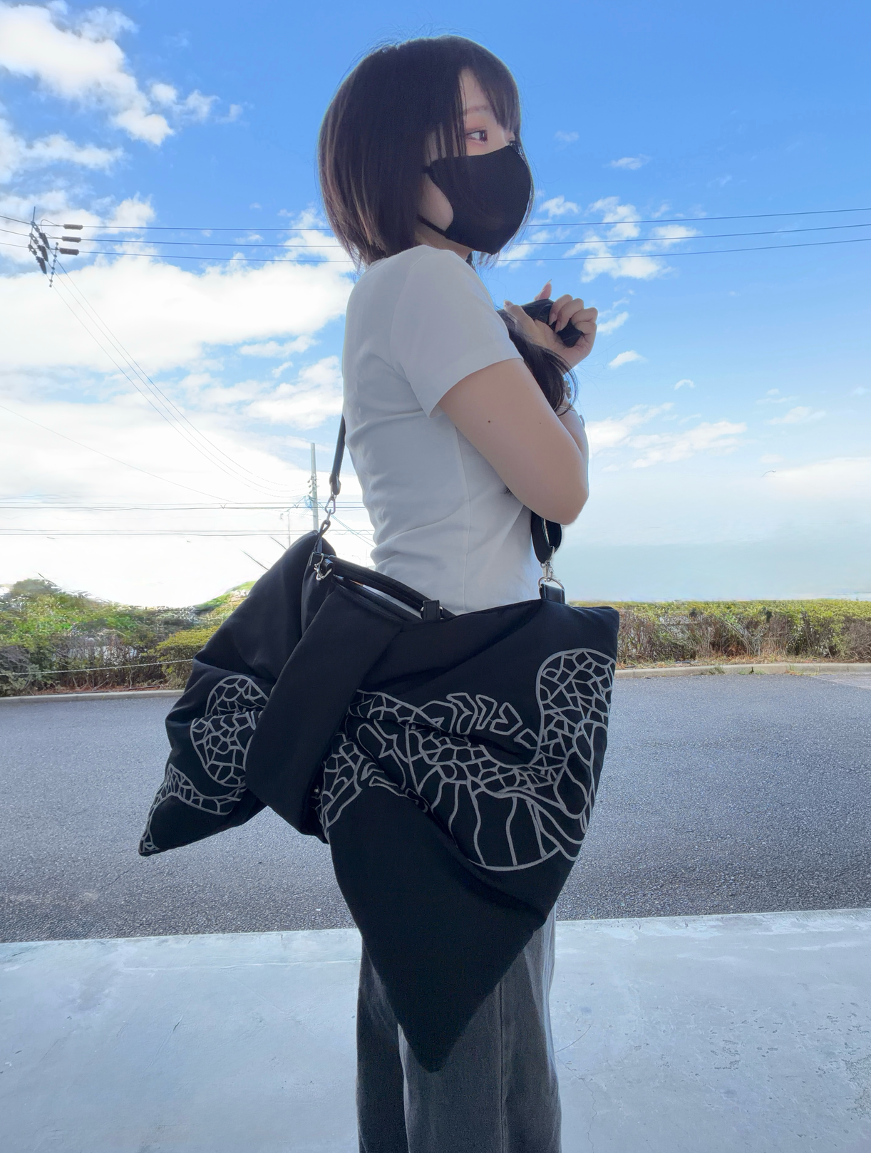 gibous snake scorpion ribbon bag