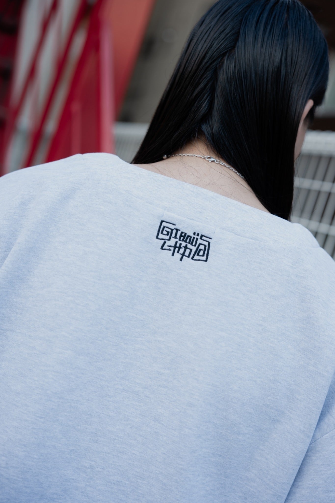 gibous×lhp sweat cardigan light gray