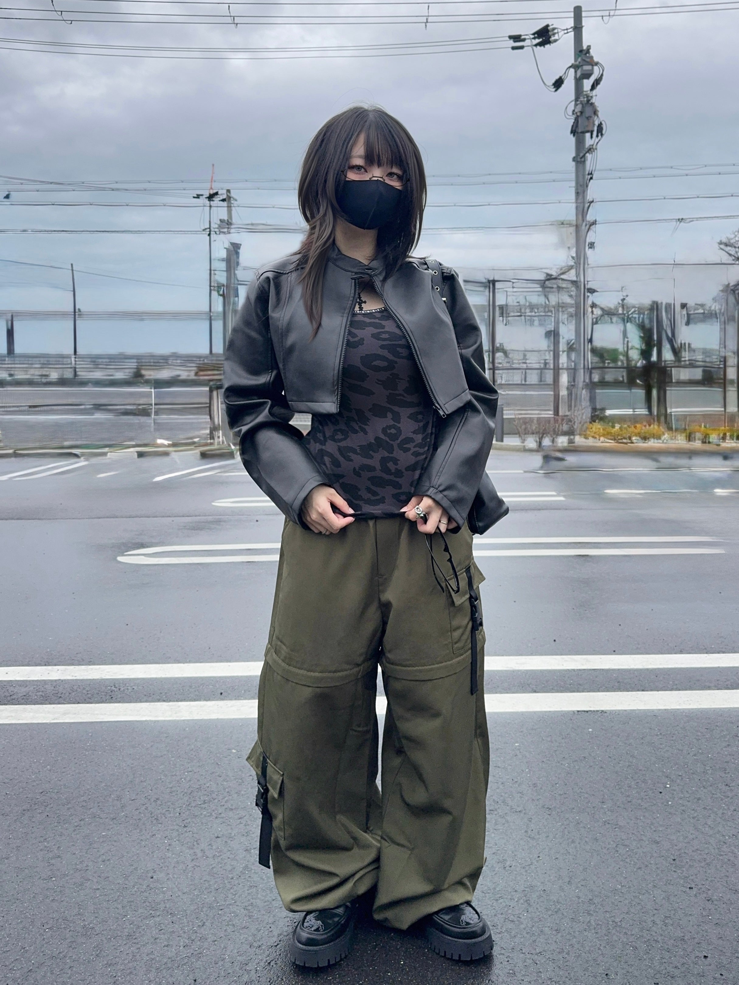【再販】gibous scorpion zipper cargo trousers khaki