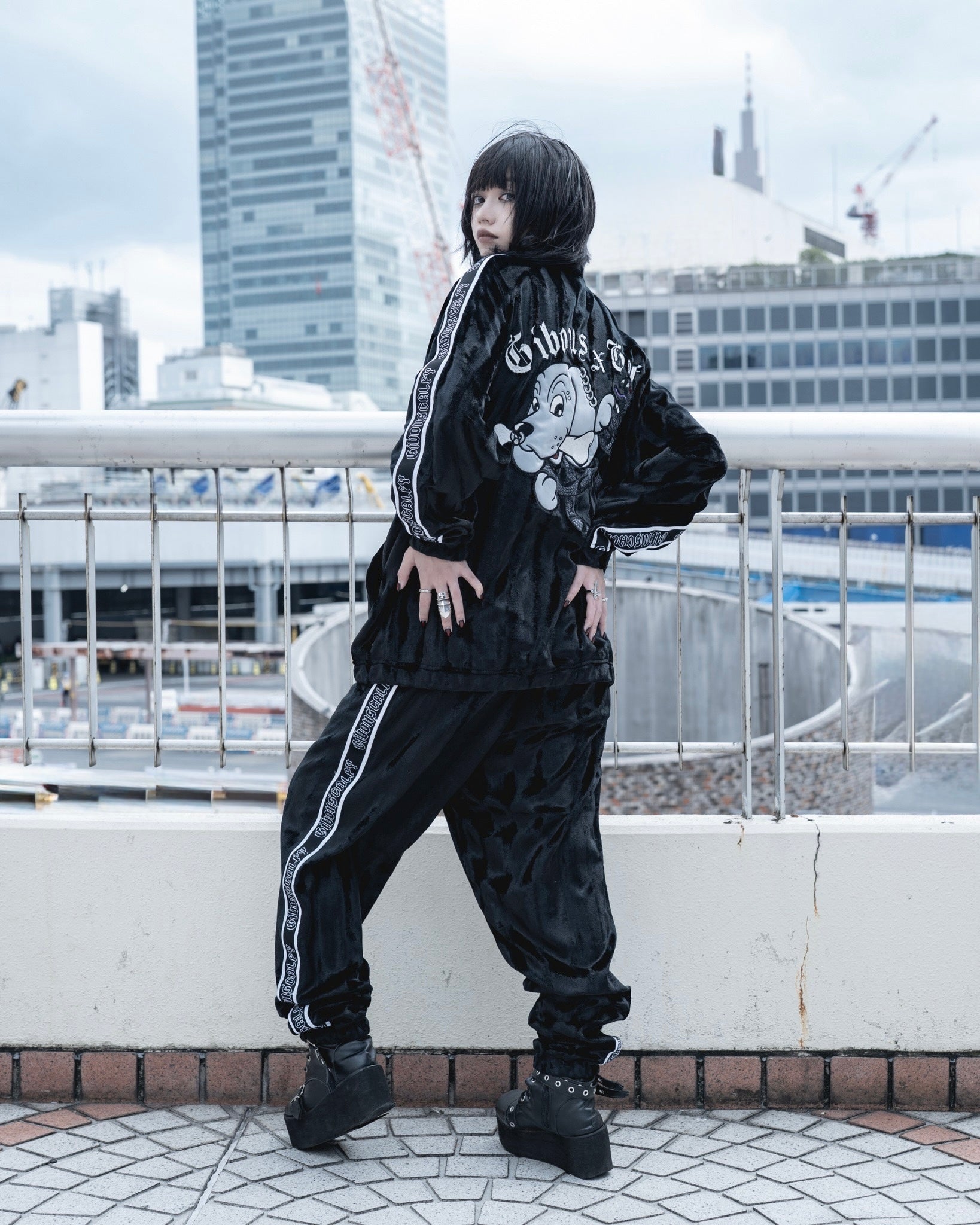 【受注生産】gibous×GALFY velour track jacket set up