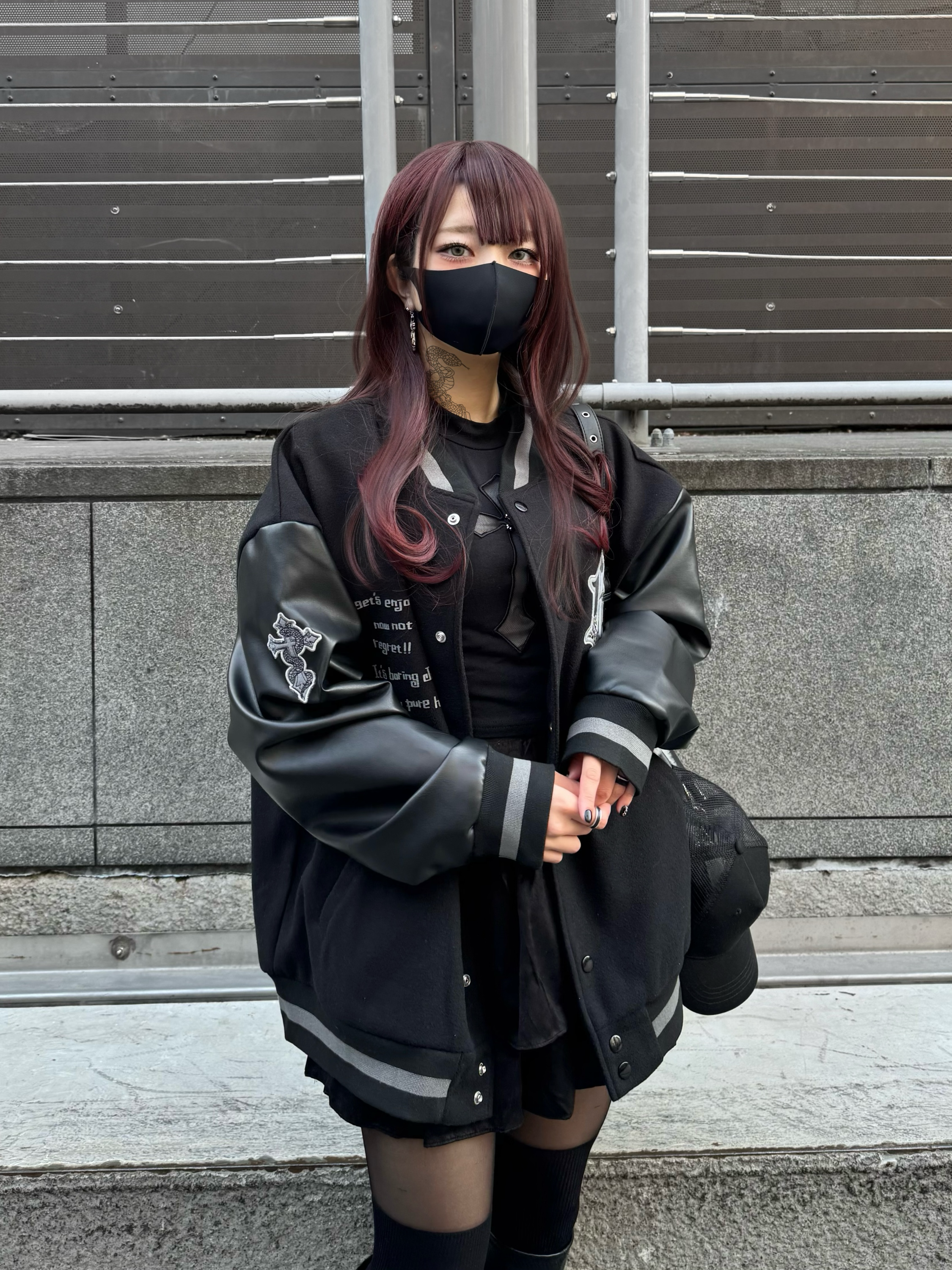 【再販】gibous G snake cross dark stadium jacket