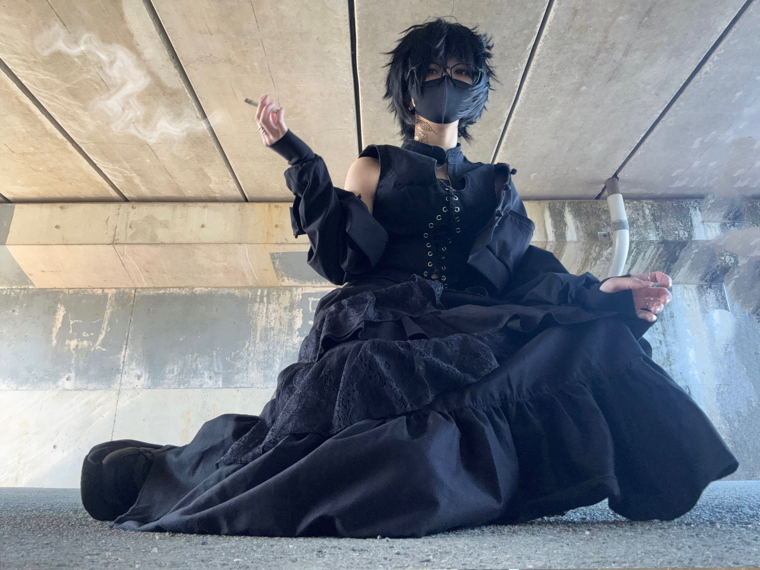 【再販】gibous frill lace long skirt