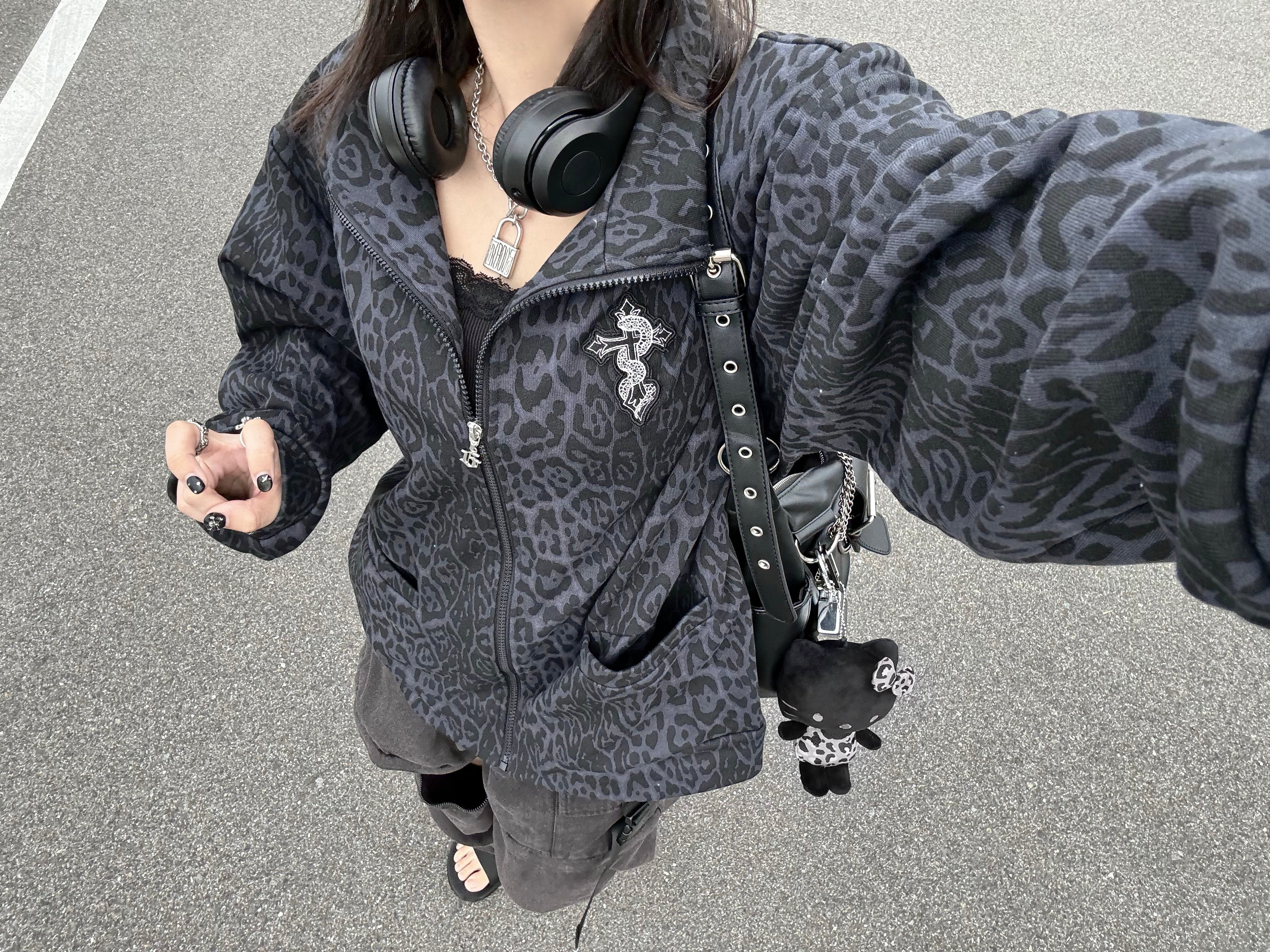 gibous snake cross leopard jacket