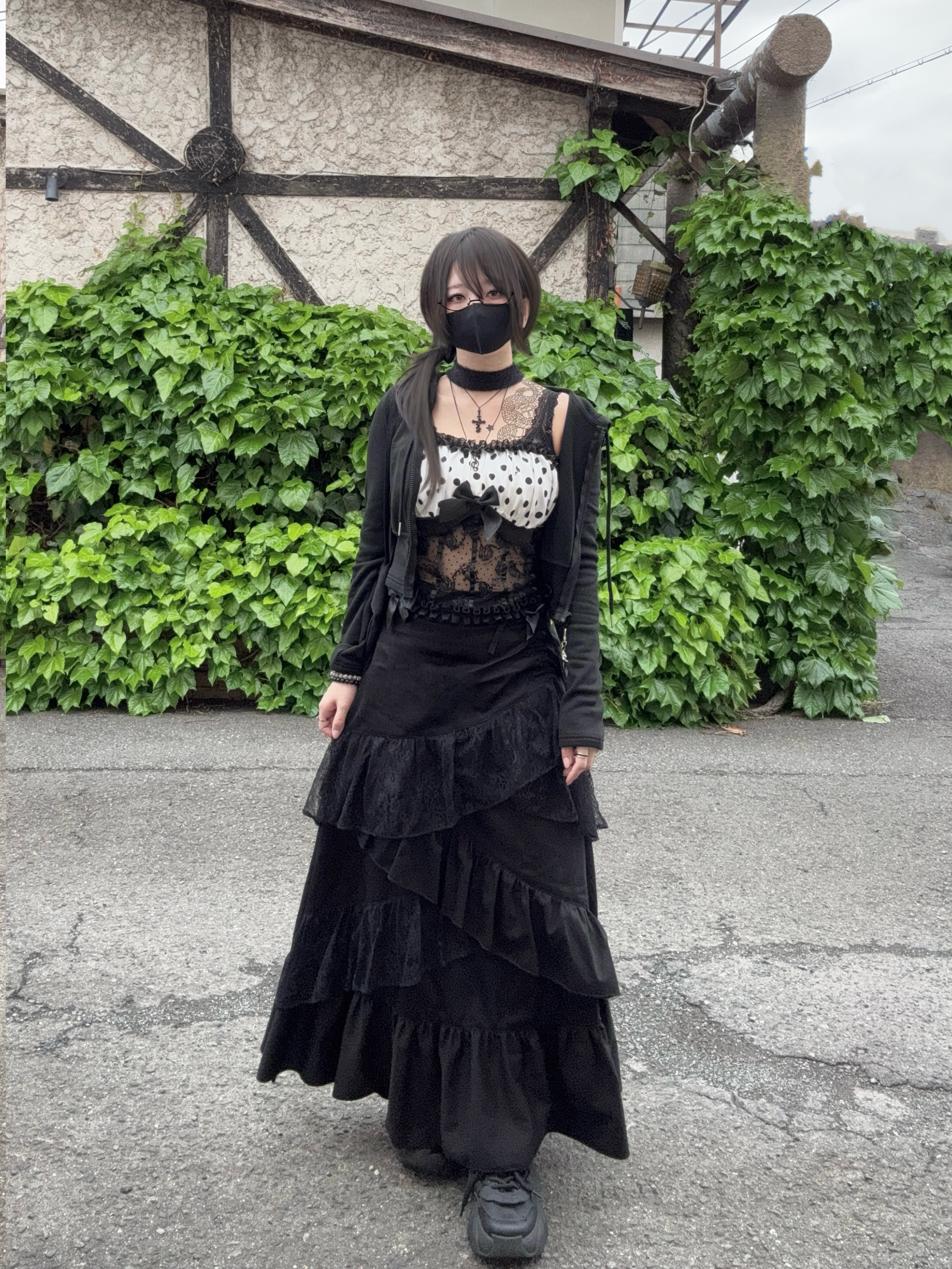 【再販】gibous frill lace long skirt