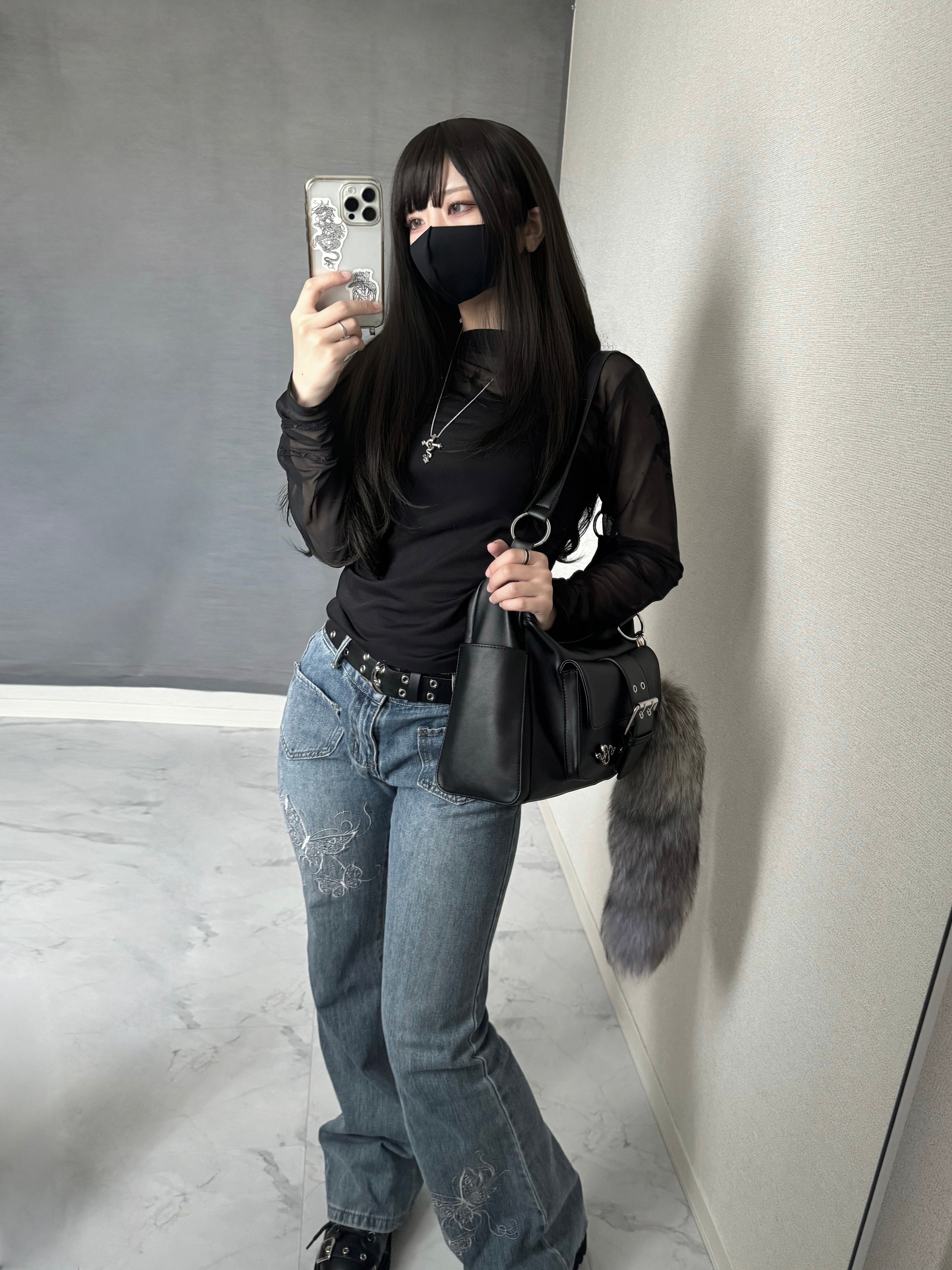 【再販】gibous tattoo sheer tops