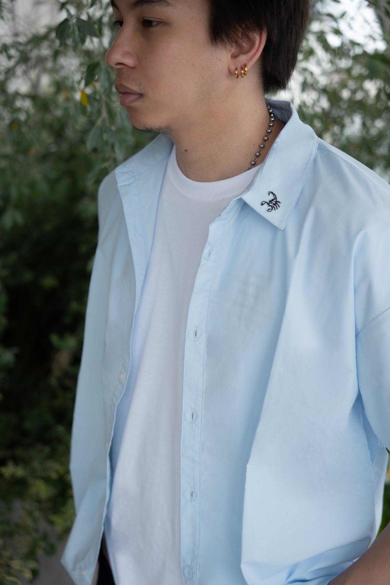 gibous scorpion short sleeve shirt blue