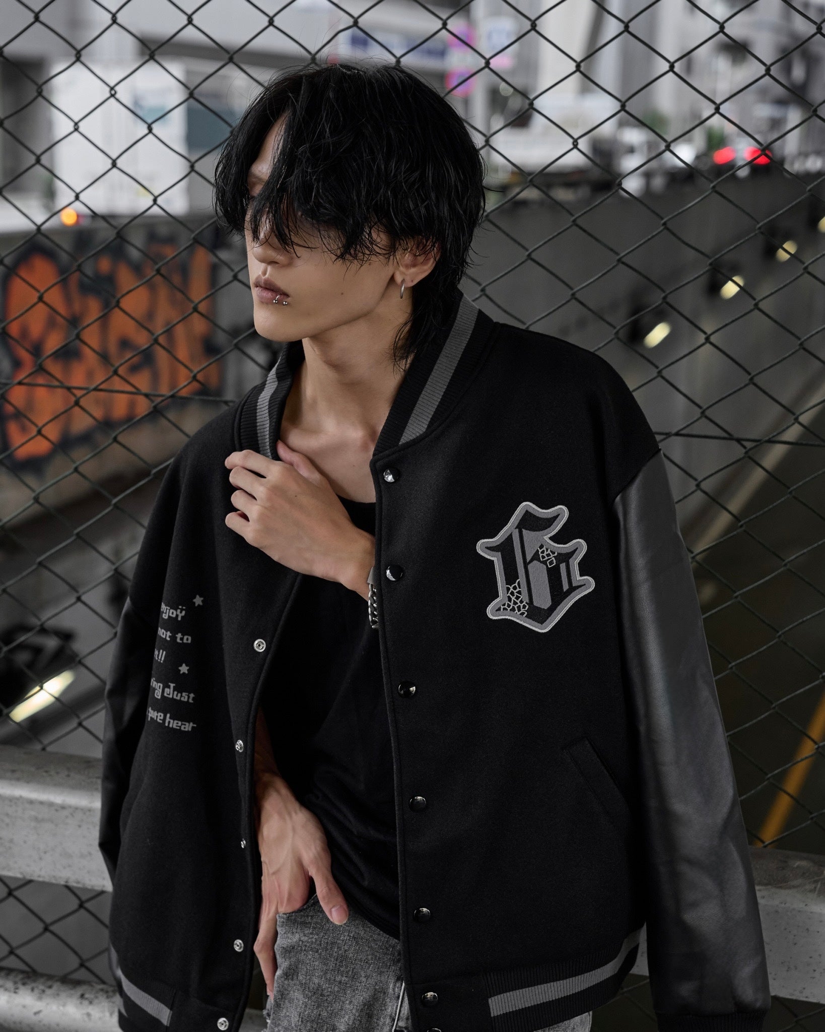 【再販】gibous G snake cross dark stadium jacket