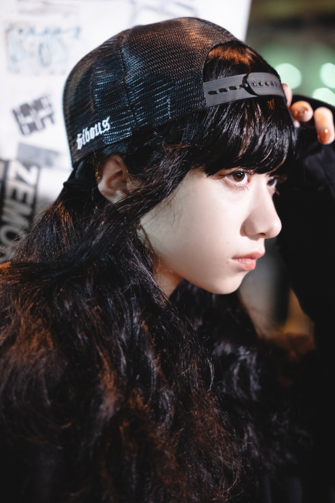 gibous snake cross mesh cap