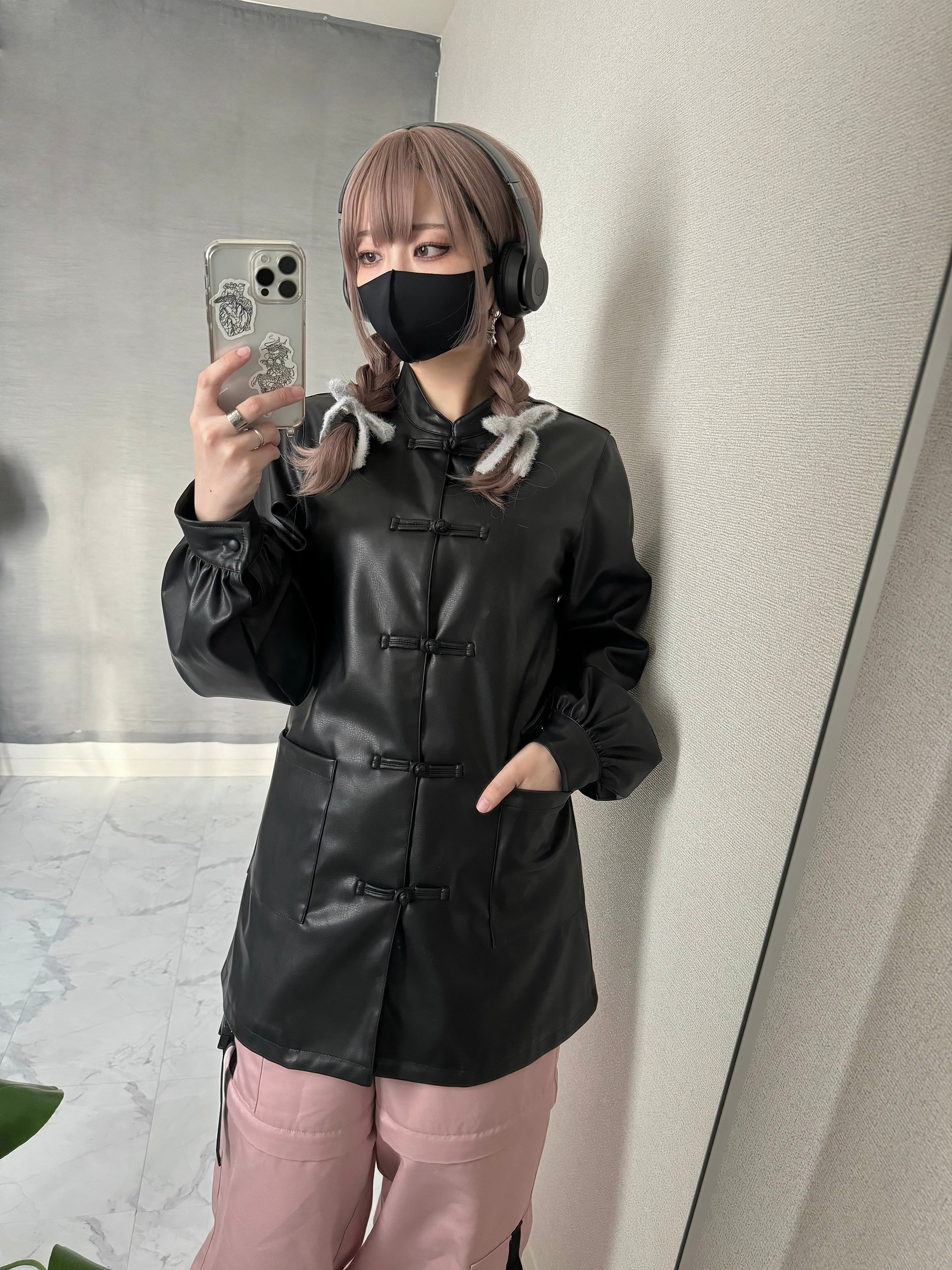 gibous fake leather china jacket