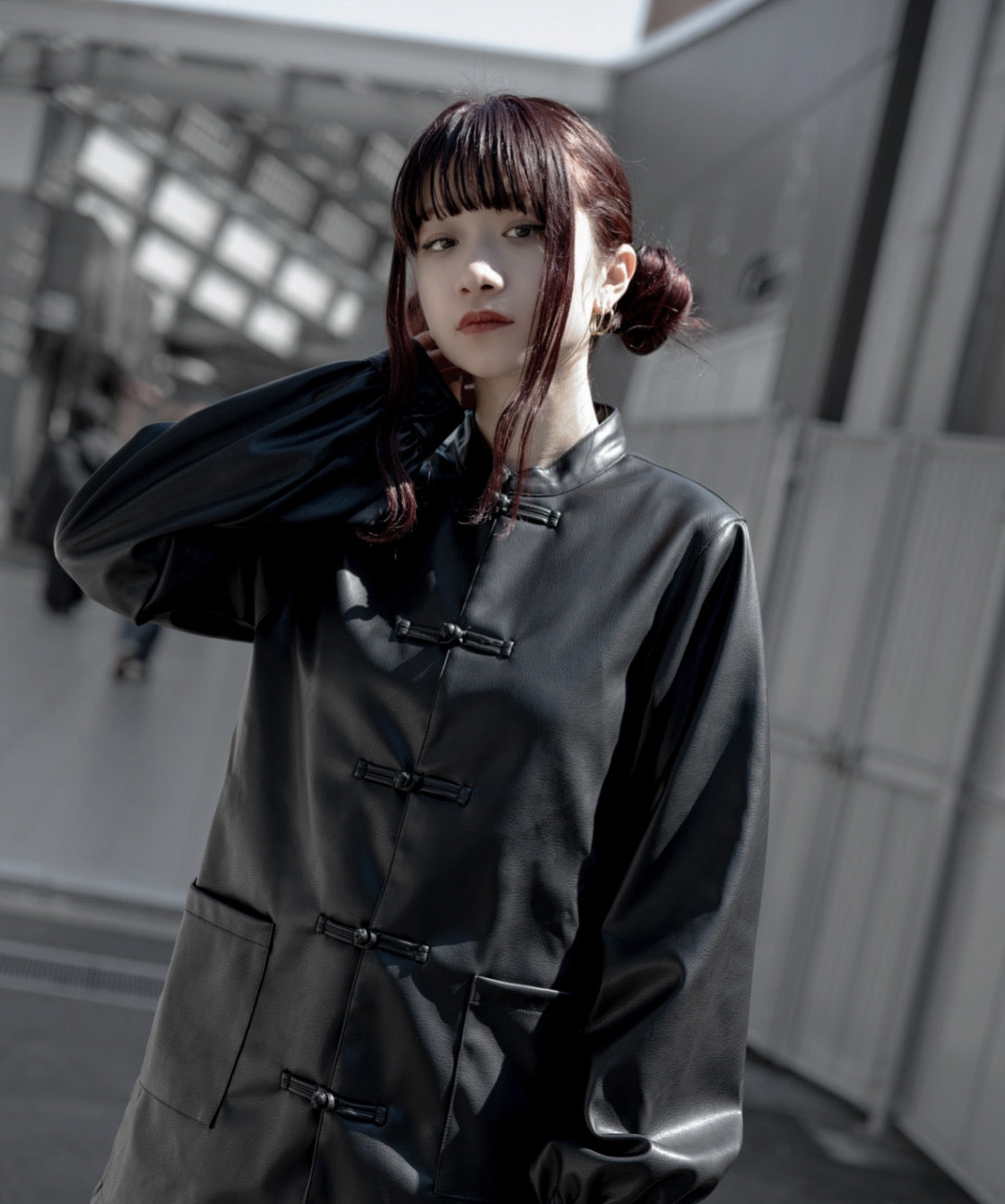 gibous fake leather china jacket