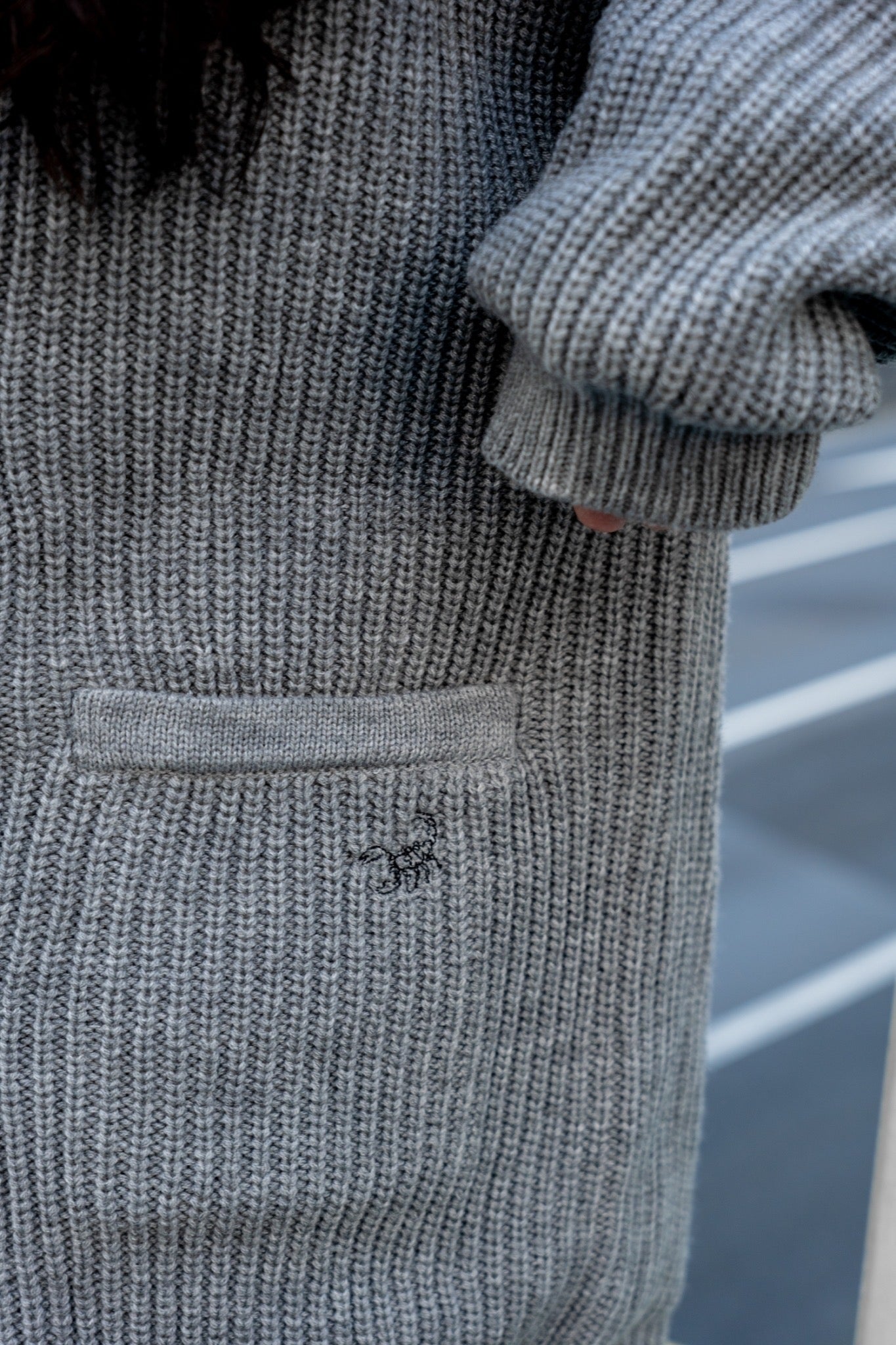 【再販】gibous knit belt sailor cardigan gray