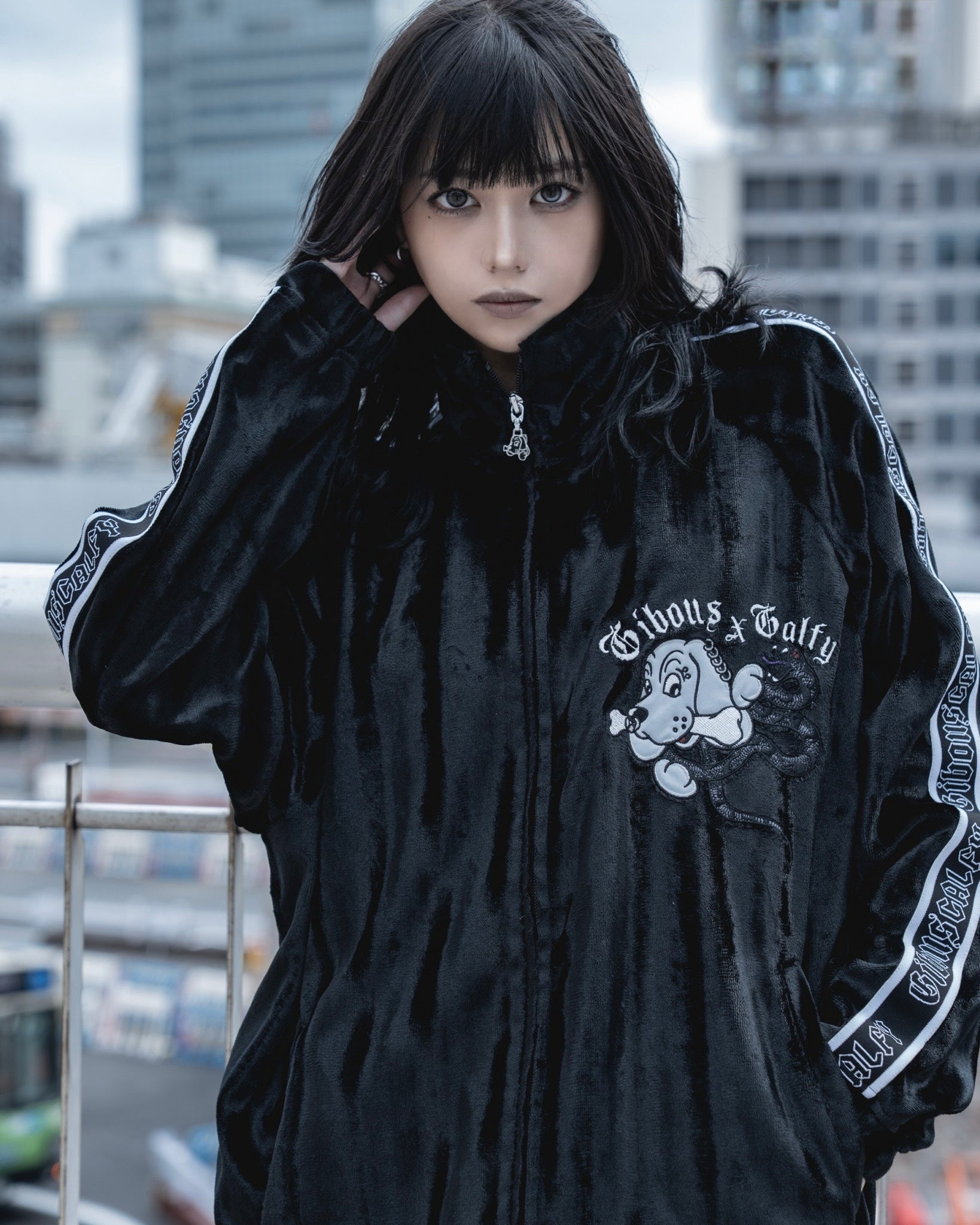 【受注生産】gibous×GALFY velour track jacket set up