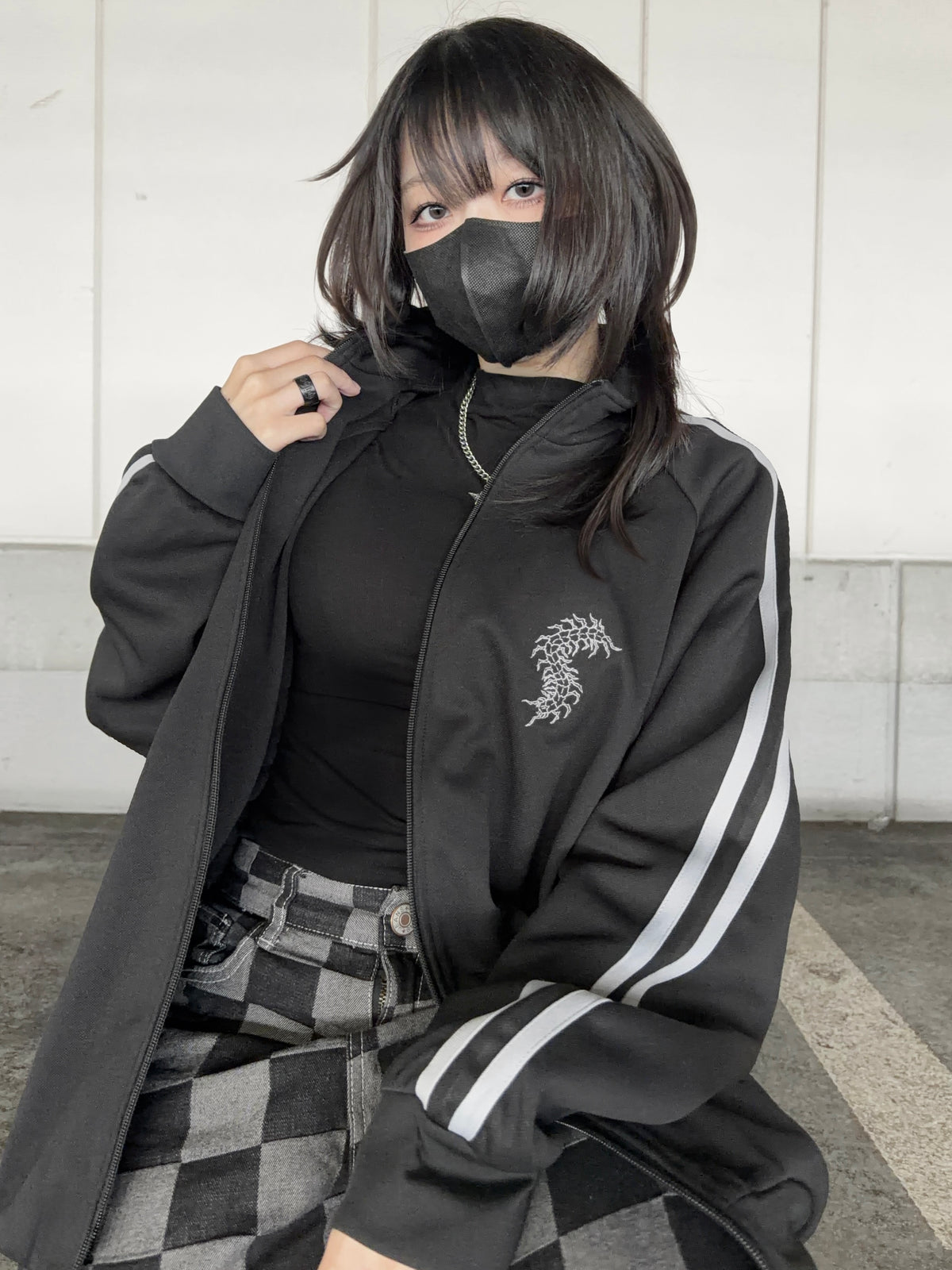 gibous centipede track jacket dark