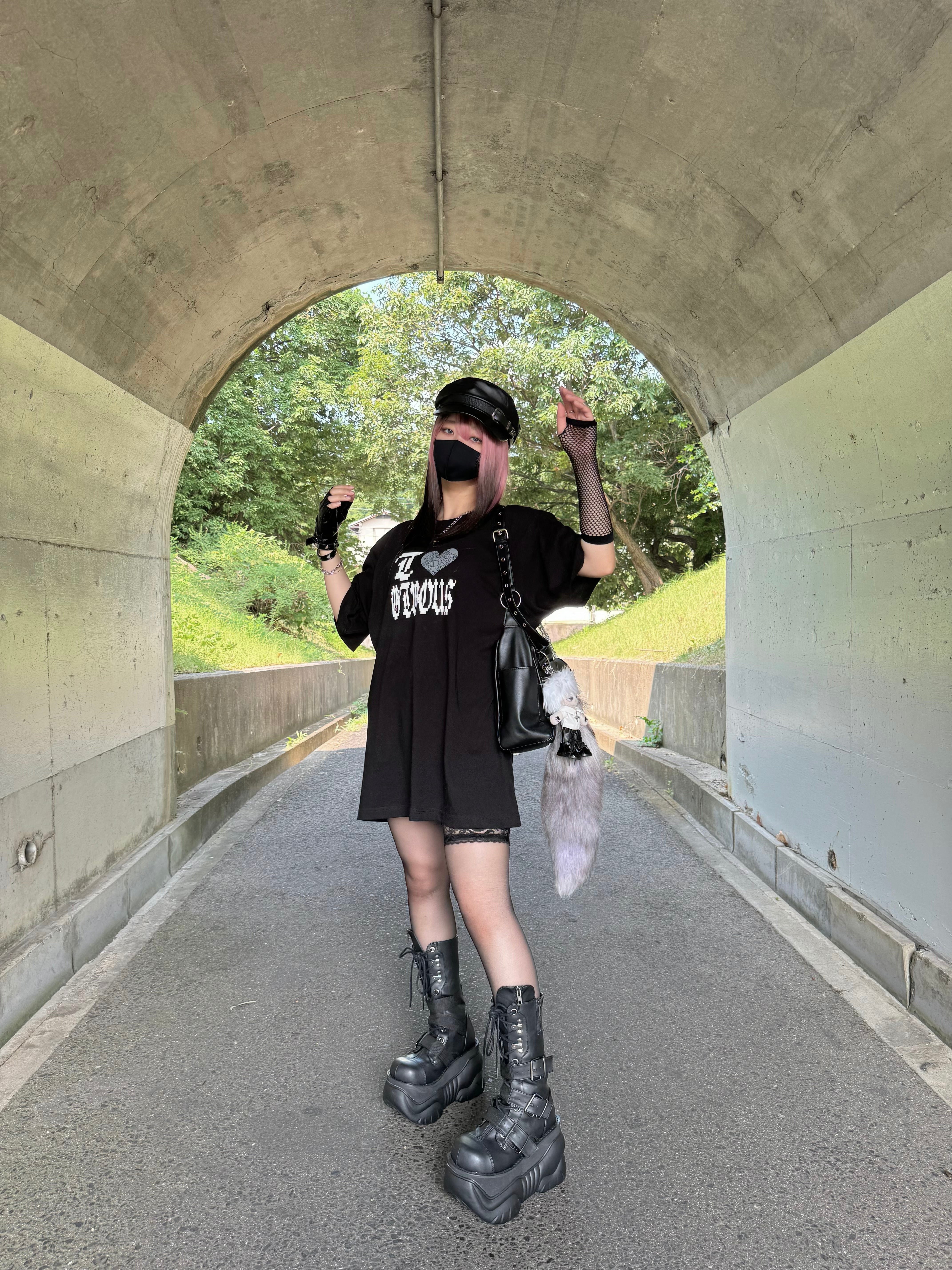 gibous I ♡ t shirt black short/normal