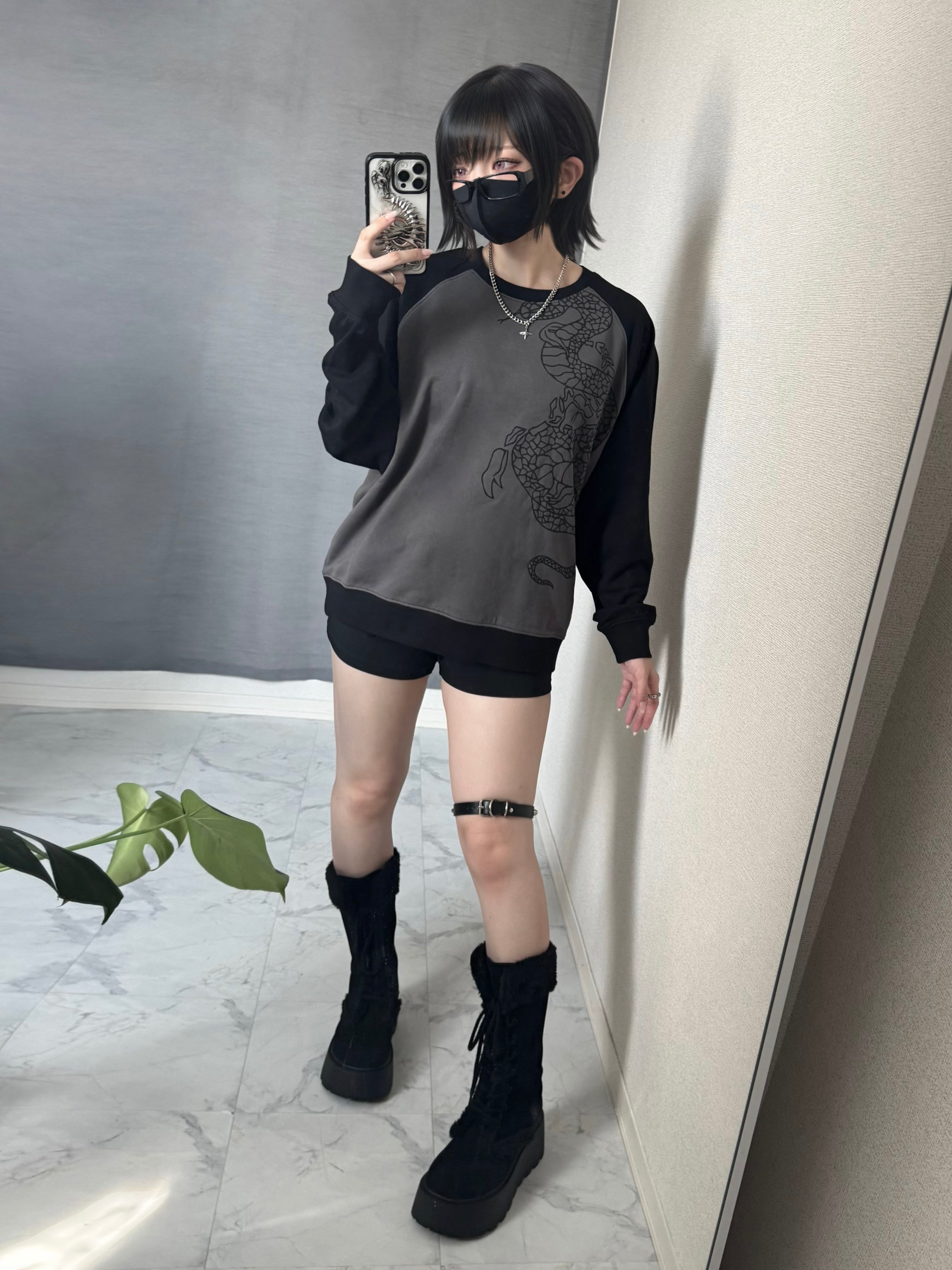 gibous snake scorpion raglan sweatshirt