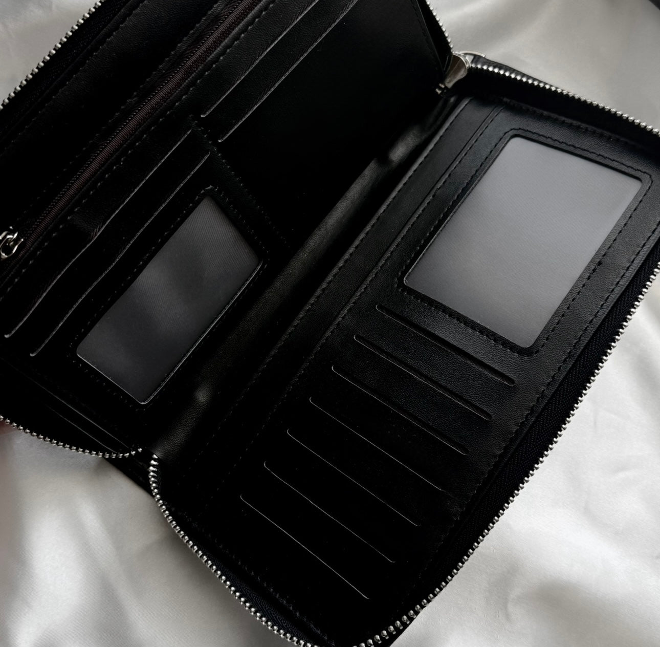 gibous Large black cross wallet