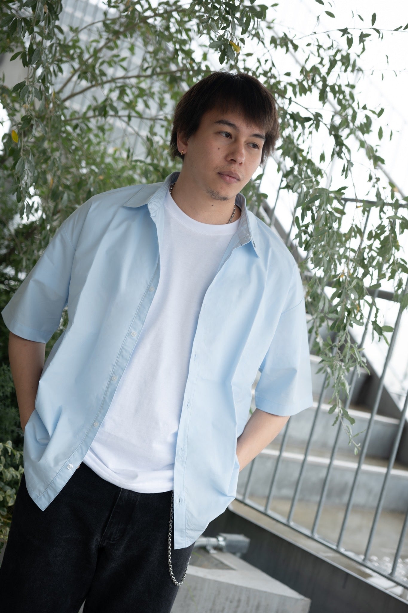 gibous scorpion short sleeve shirt blue