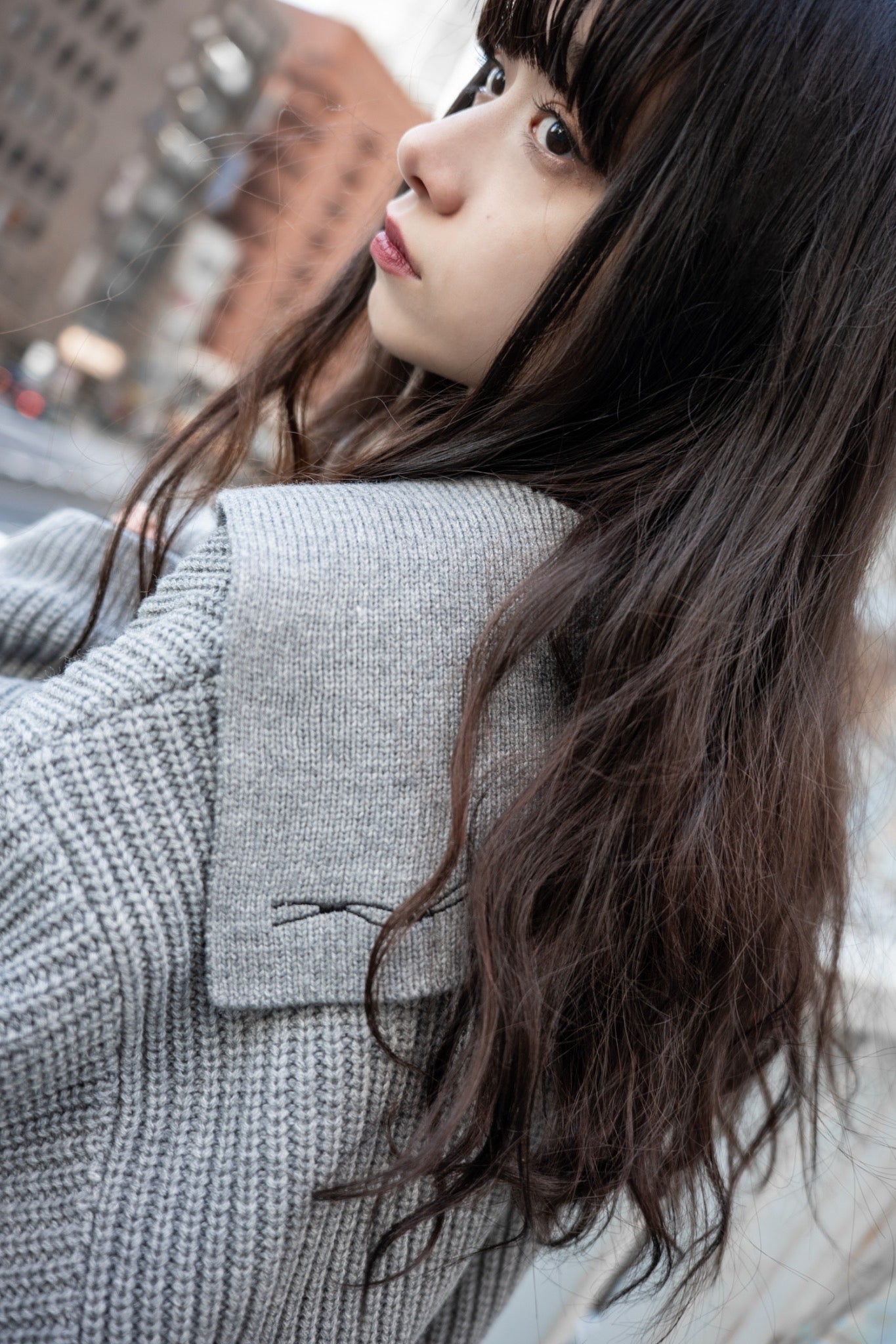 【再販】gibous knit belt sailor cardigan gray