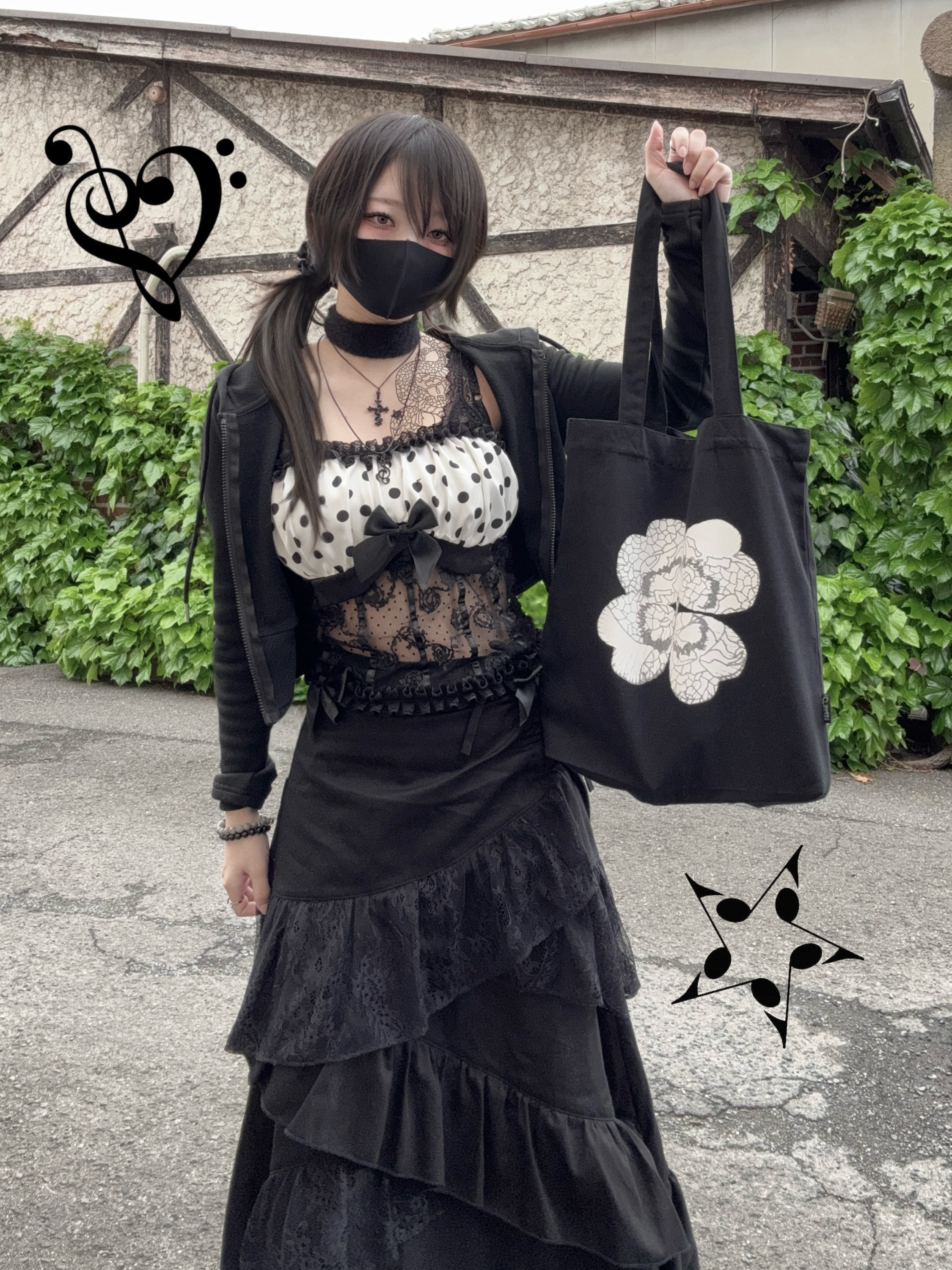 【再販】gibous frill lace long skirt