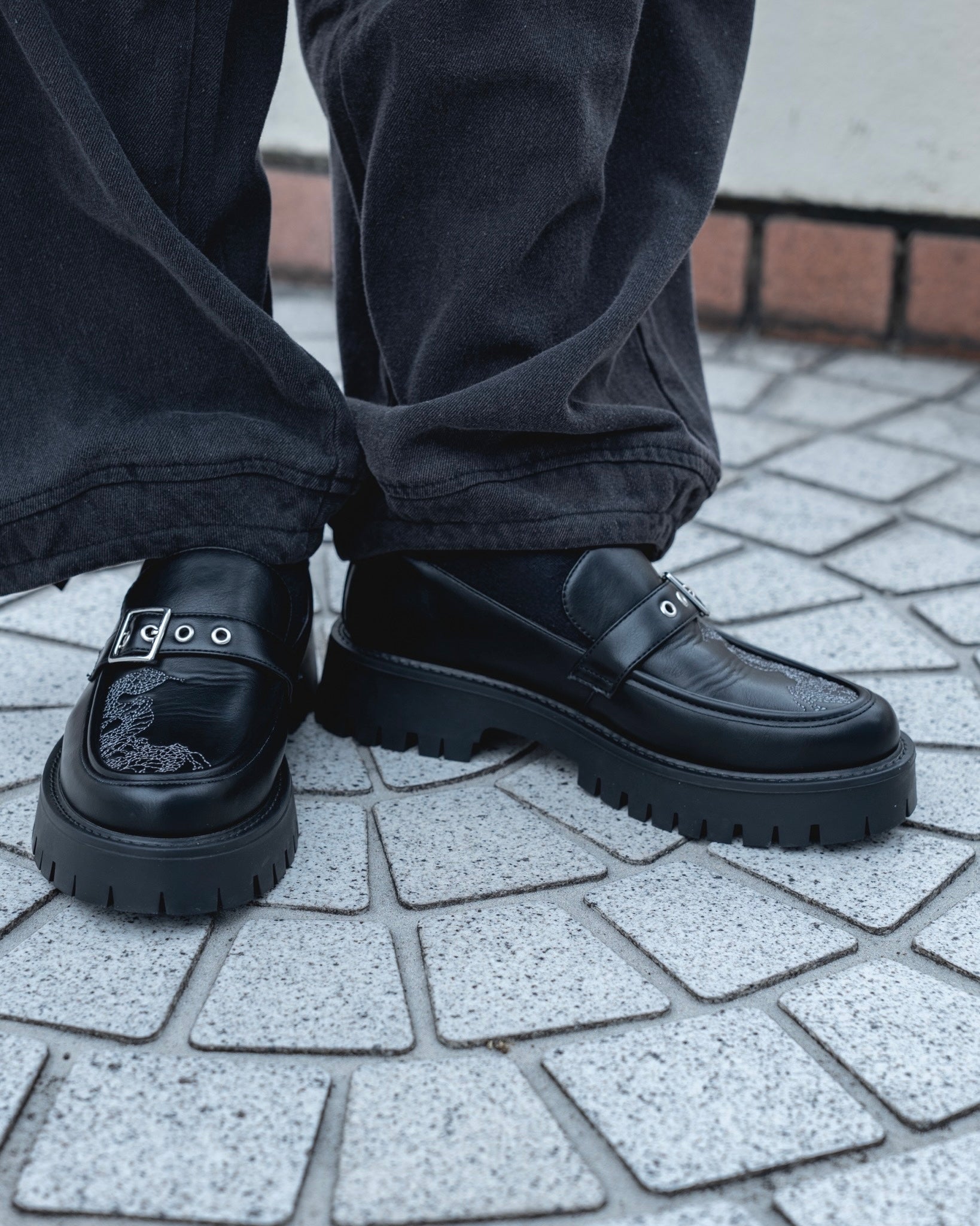 【受注生産】gibous snake scorpion belt loafers