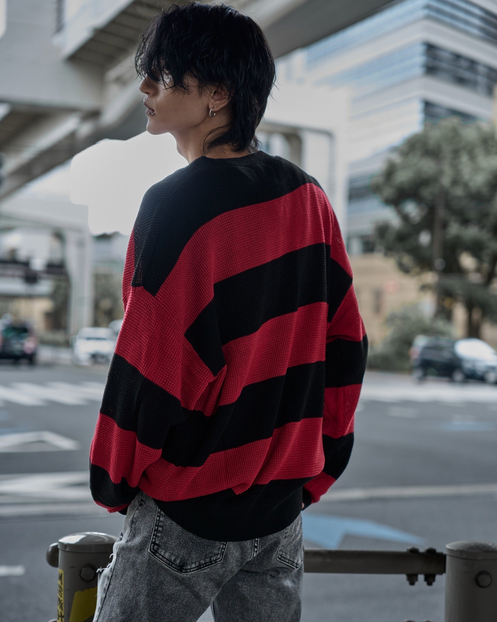 【再販】gibous scorpion mesh chuck border tops red×black