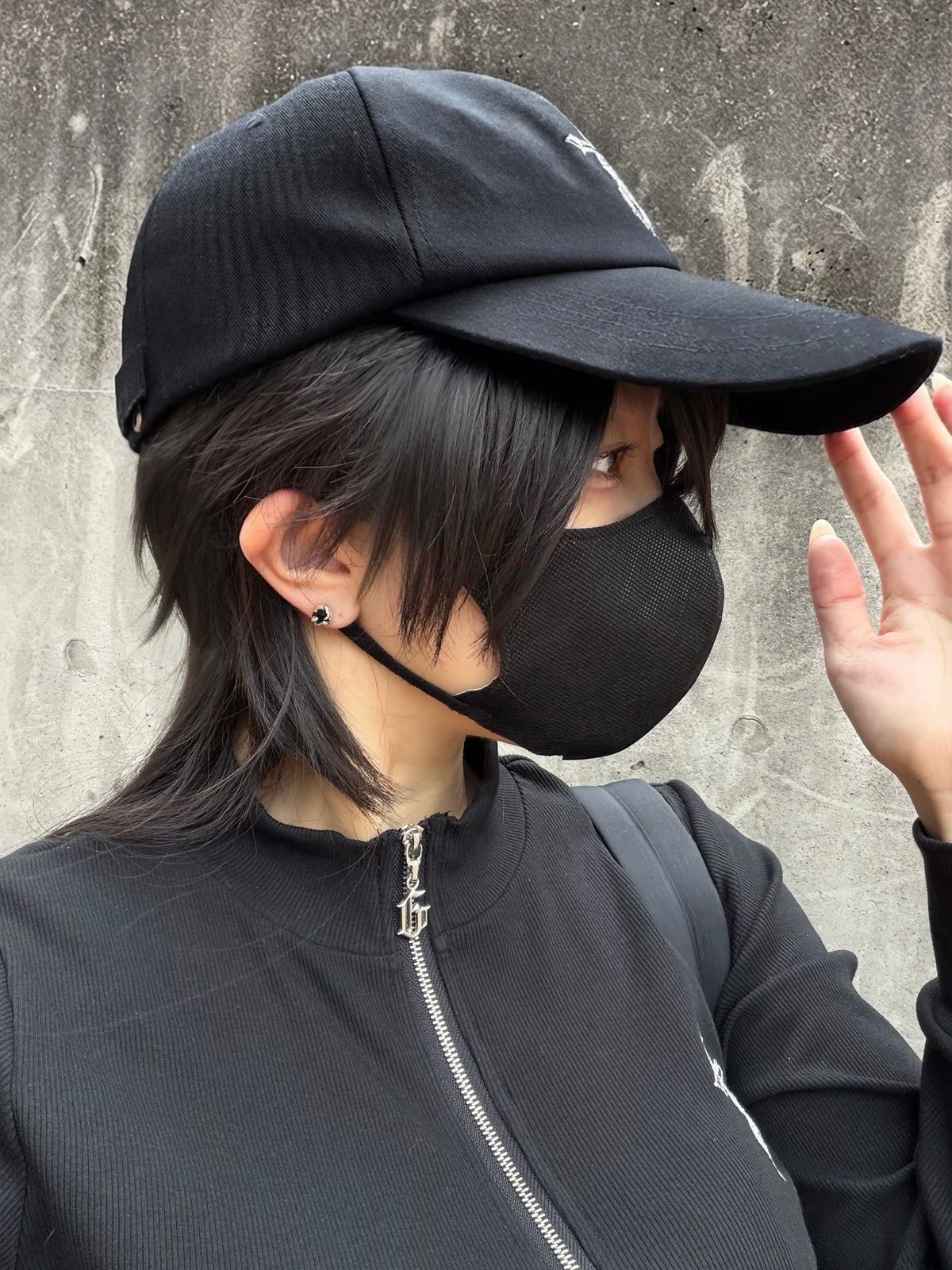 gibous snake cross long bill cap black