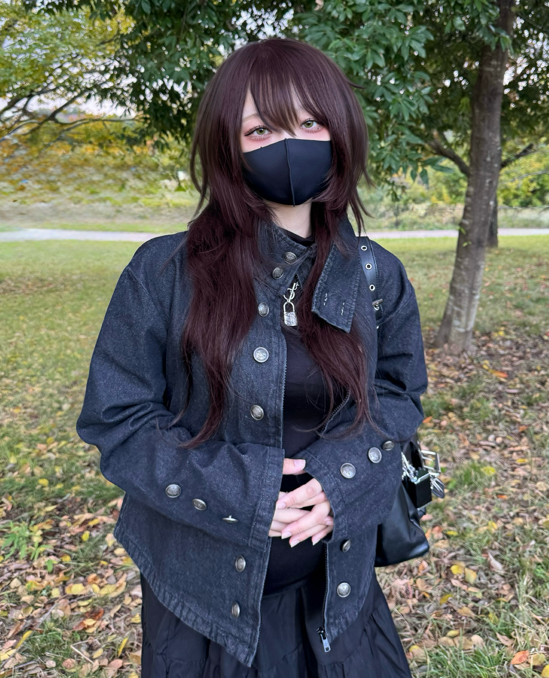 gibous Military Button Dark Denim Jacket