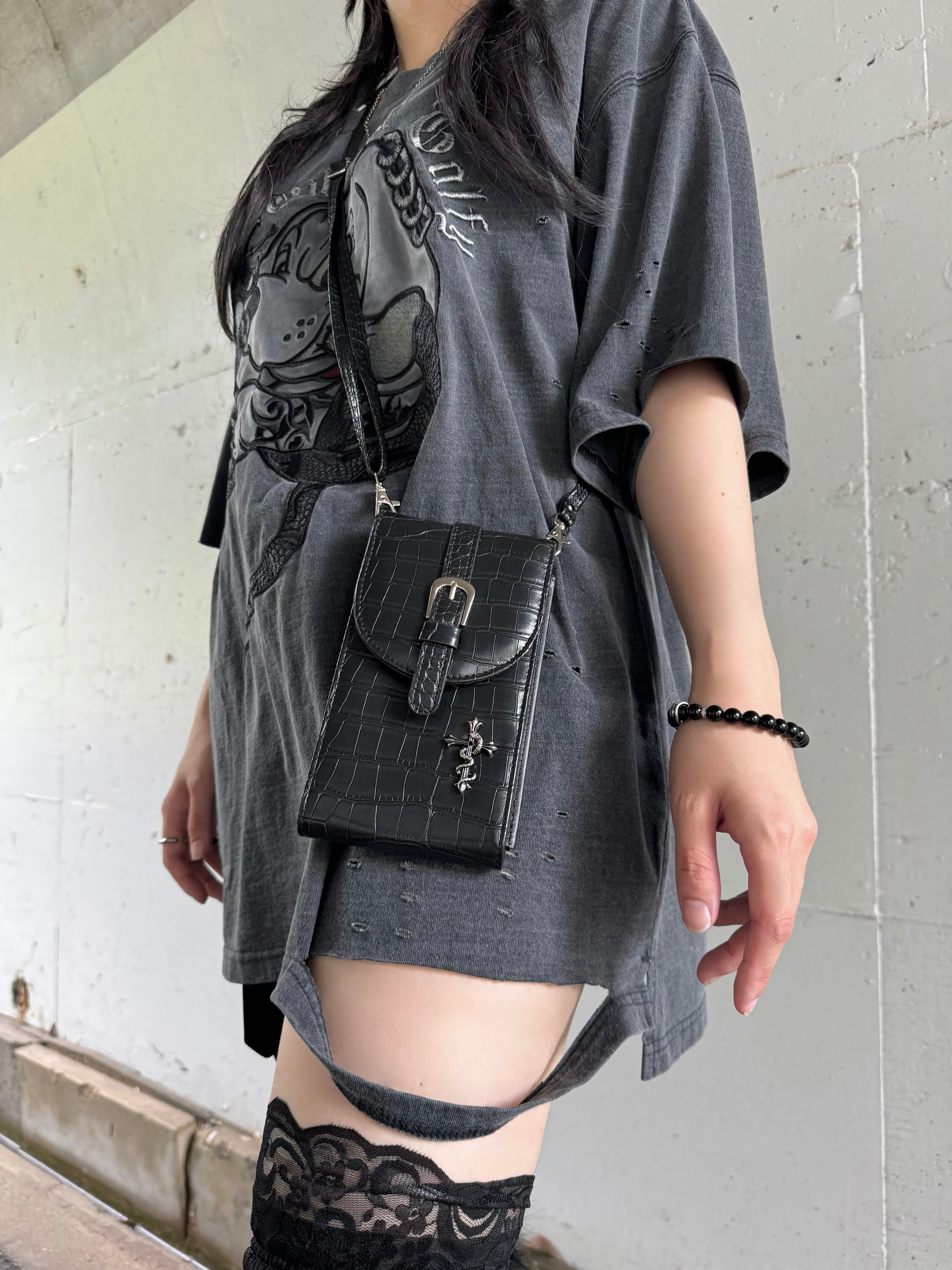 gibous snake cross smartphone shoulder bag