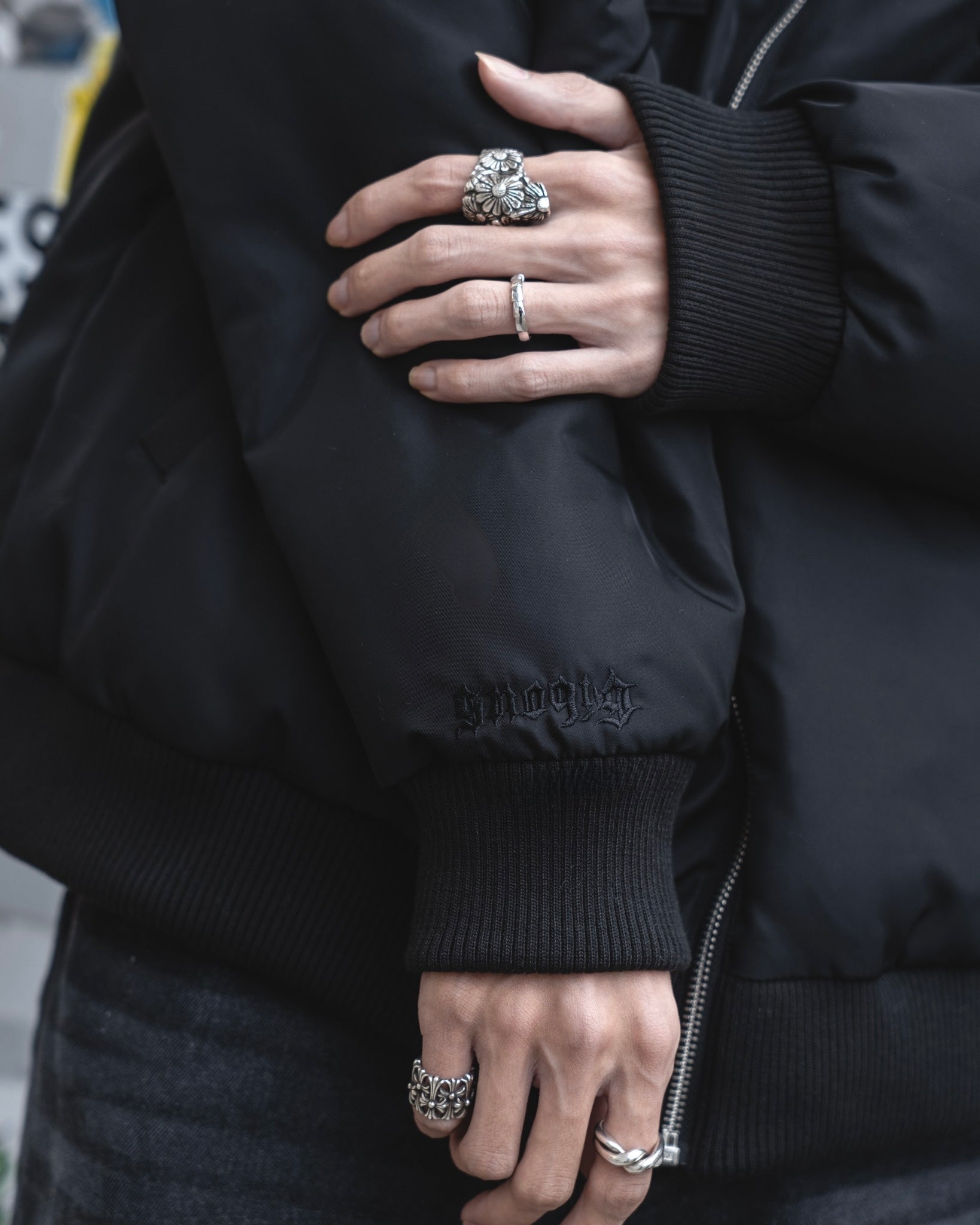 gibous warm padded 3way fur blouson