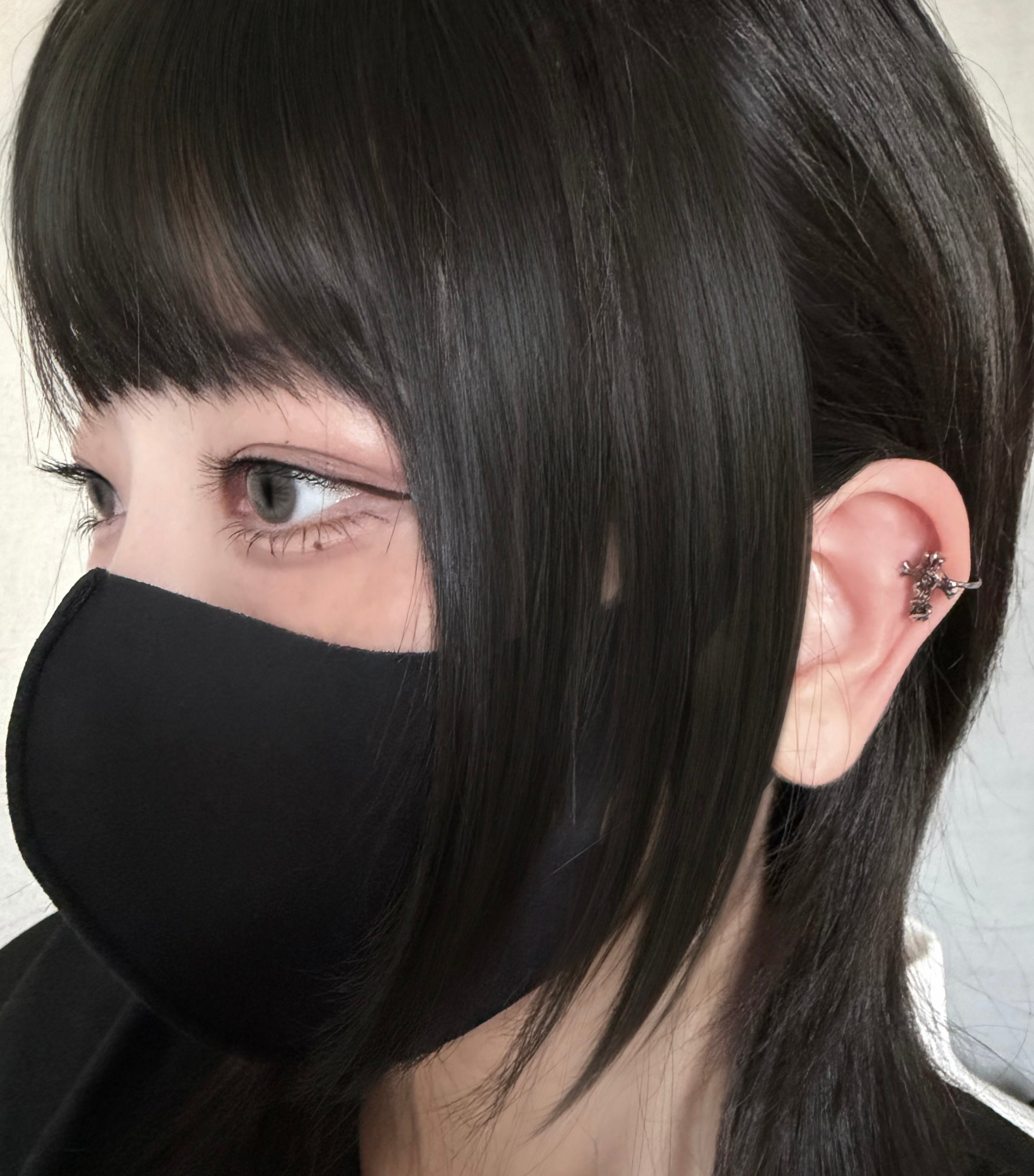 gibous snake cross ear cuff