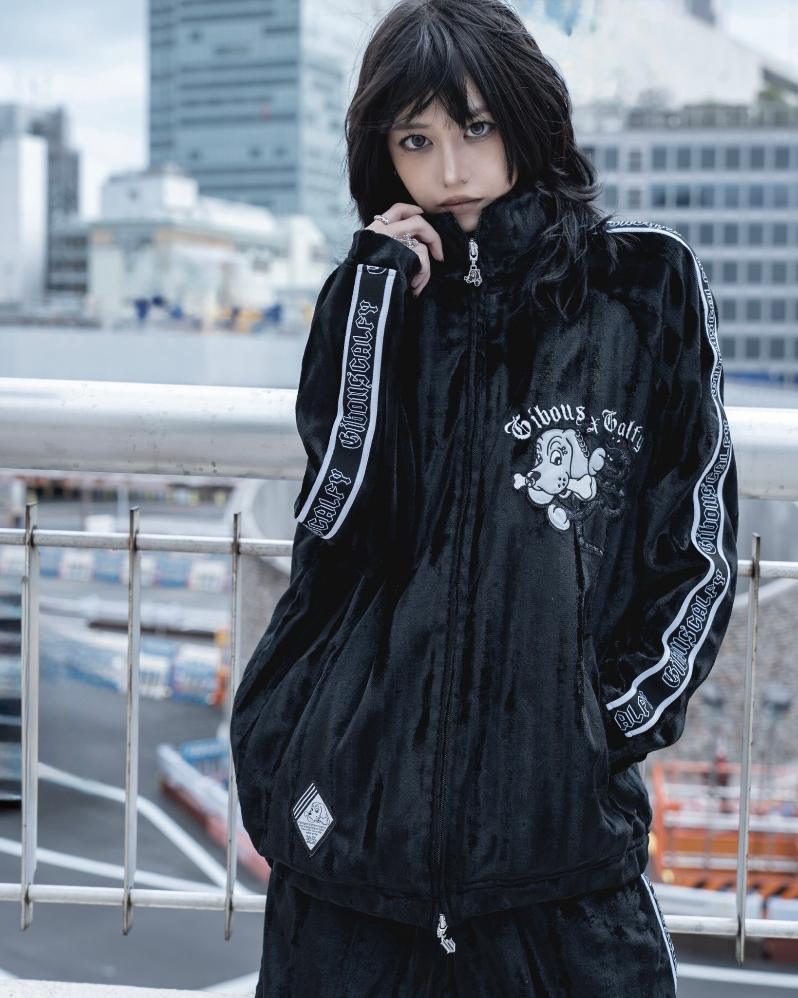 【受注生産】gibous×GALFY velour track jacket set up