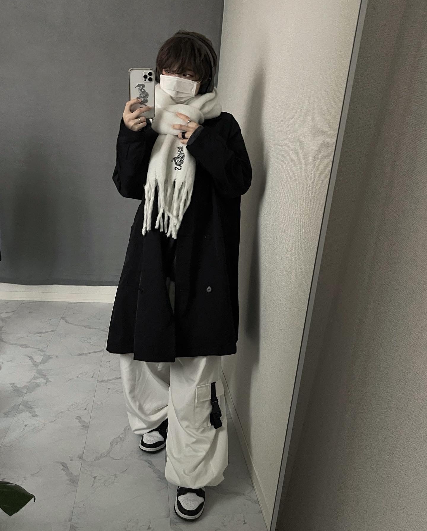 【再販】gibous fluffy scarf snow white
