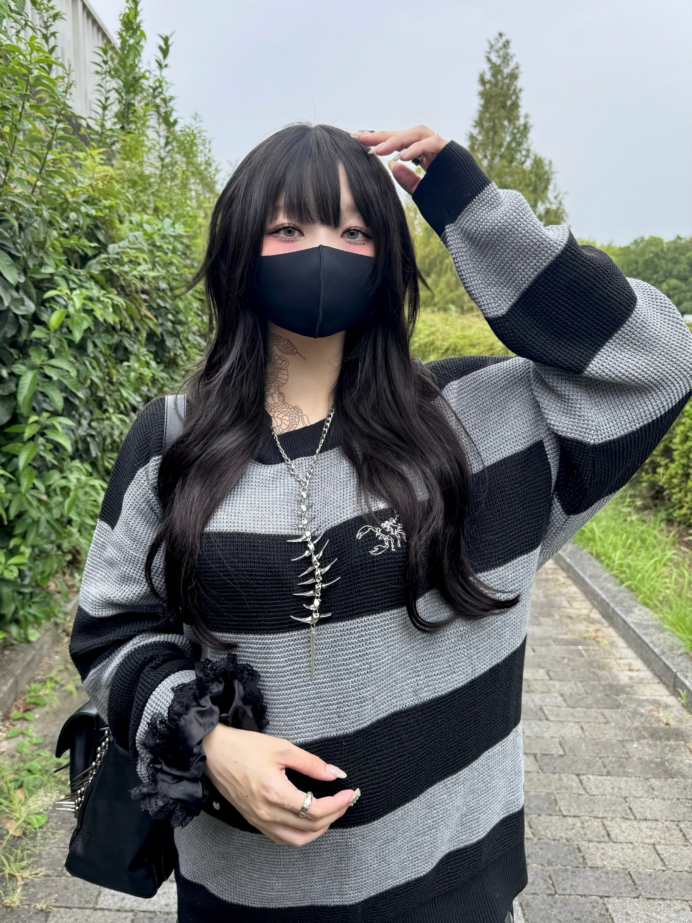 【再販】gibous scorpion mesh chuck border tops grey×black