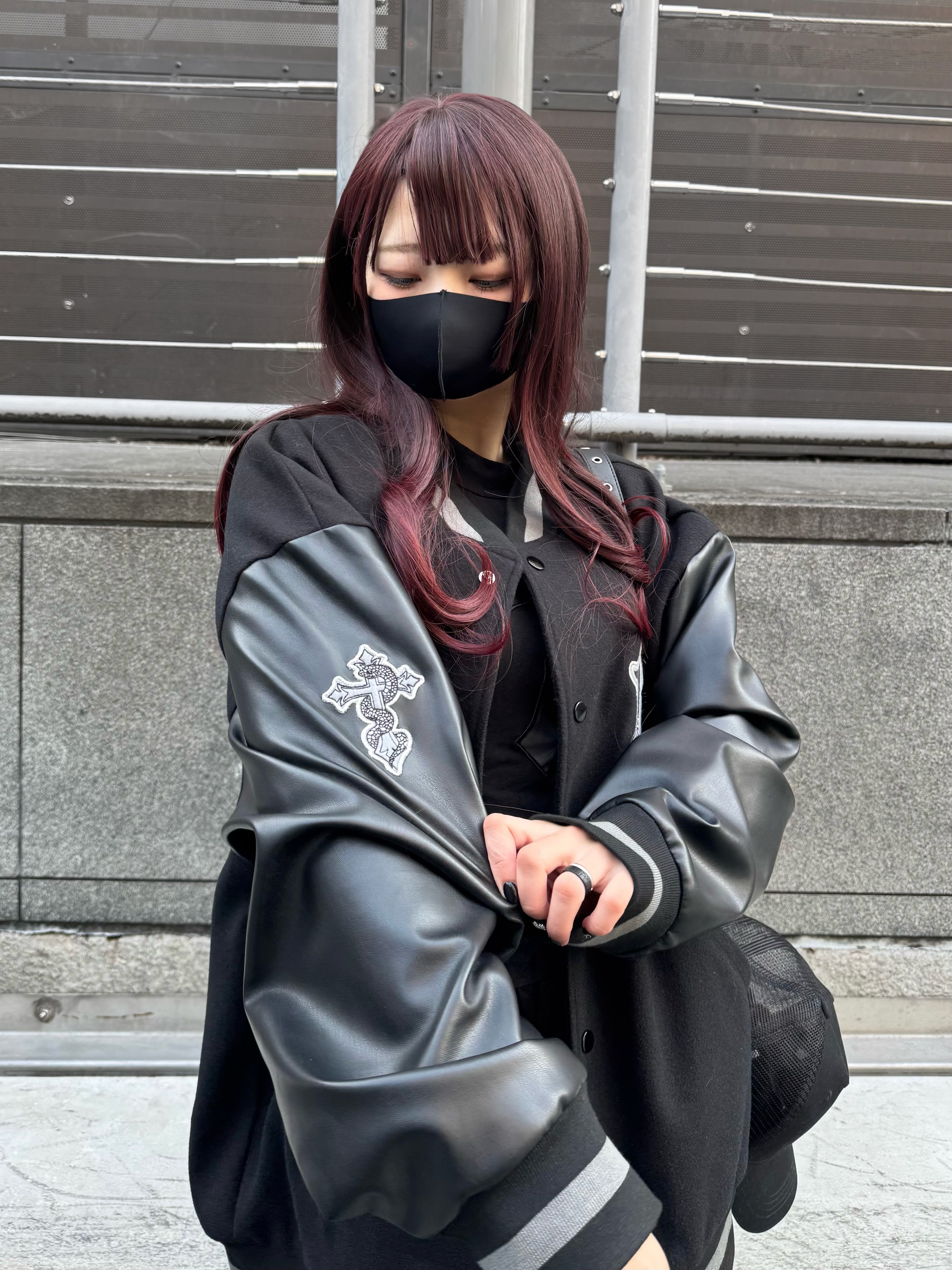 【再販】gibous G snake cross dark stadium jacket