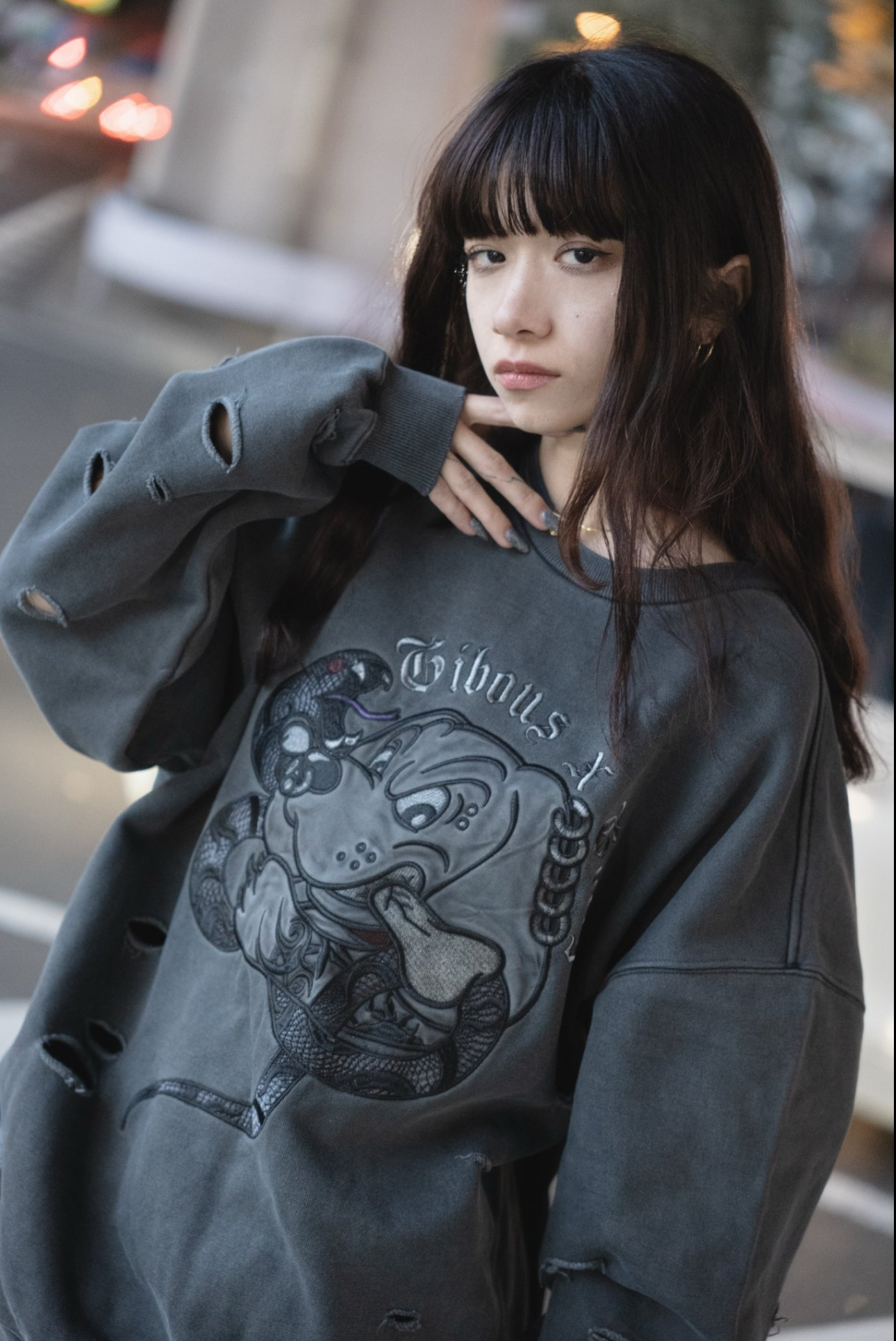 【受注生産】gibous×GALFY snake dog damage trainer ink black