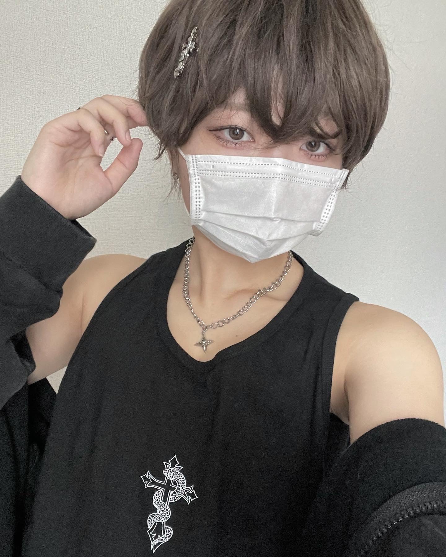 gibous snake cross tank top black
