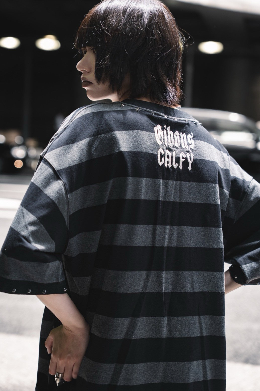 【受注生産】gibous×GALFY snake dog studs T shirt border