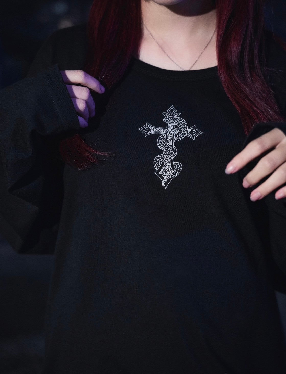 gibous snake cross leopard long t shirt
