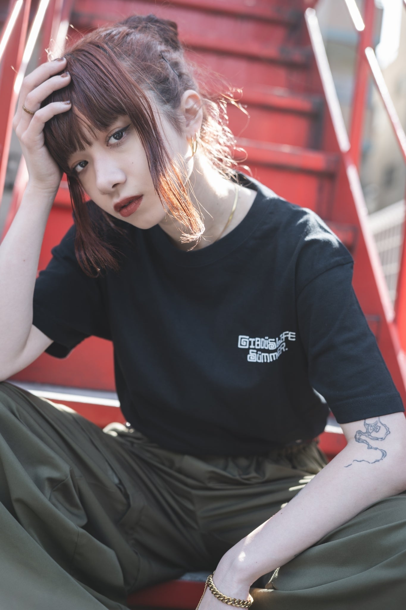 gibous onepoint summer logo tshirt black