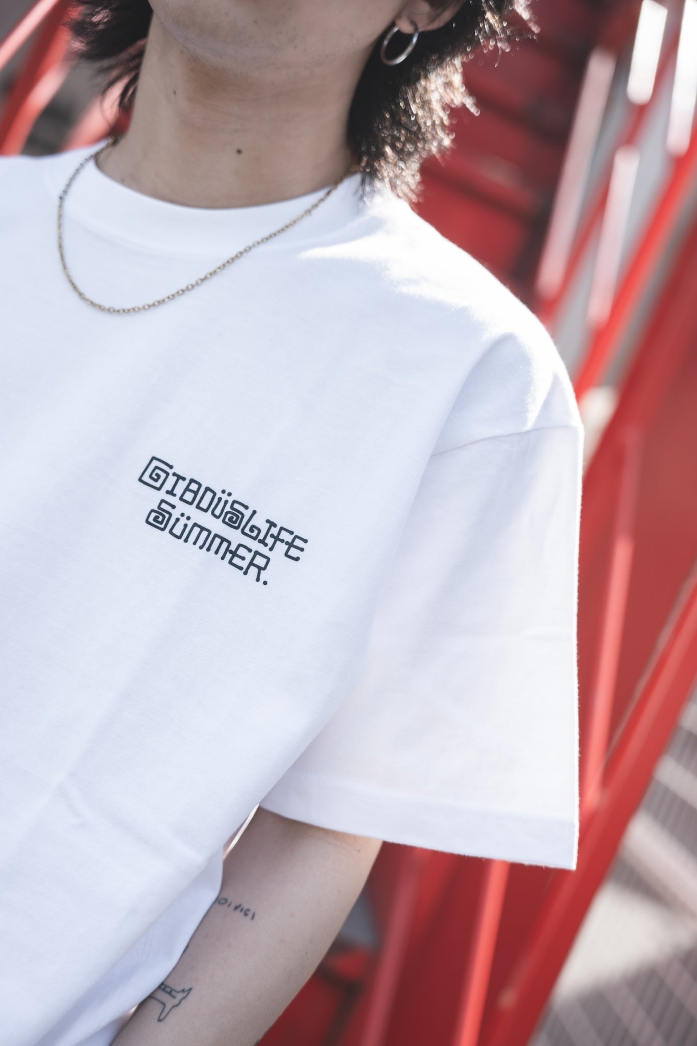 gibous onepoint summer logo tshirt white