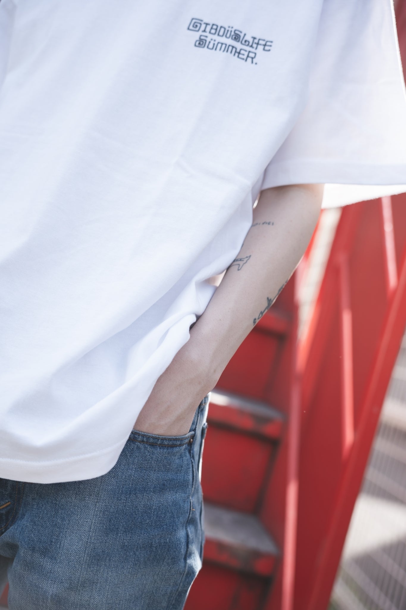 gibous onepoint summer logo tshirt white