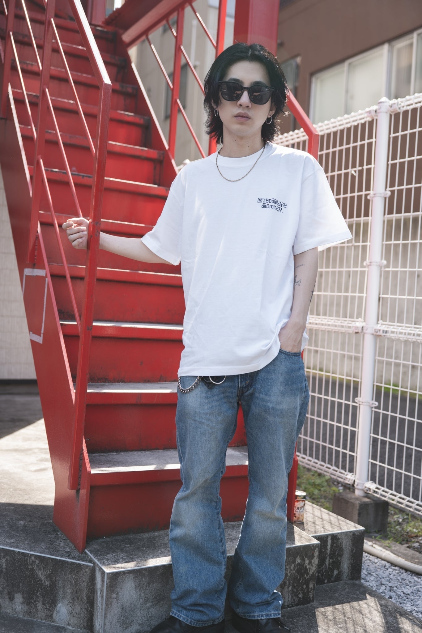 gibous onepoint summer logo tshirt white