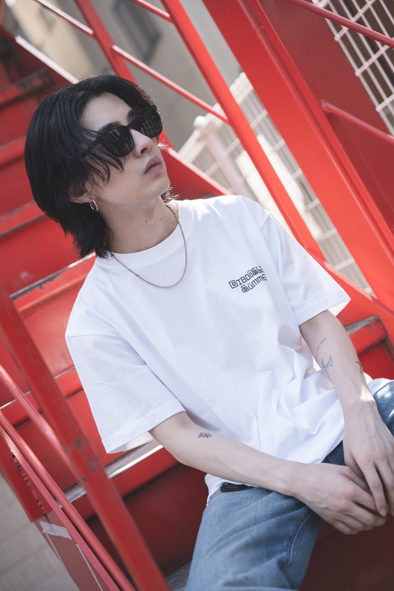 gibous onepoint summer logo tshirt white
