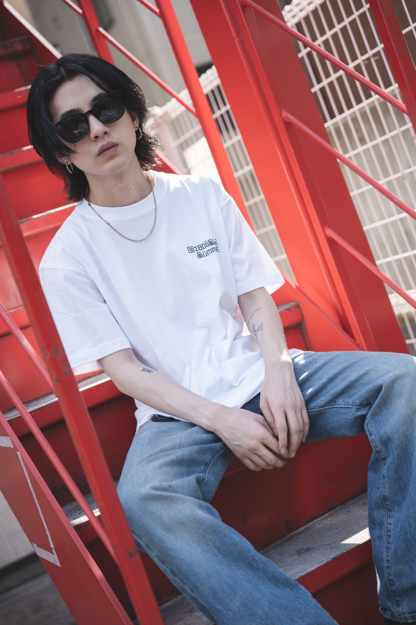 gibous onepoint summer logo tshirt white