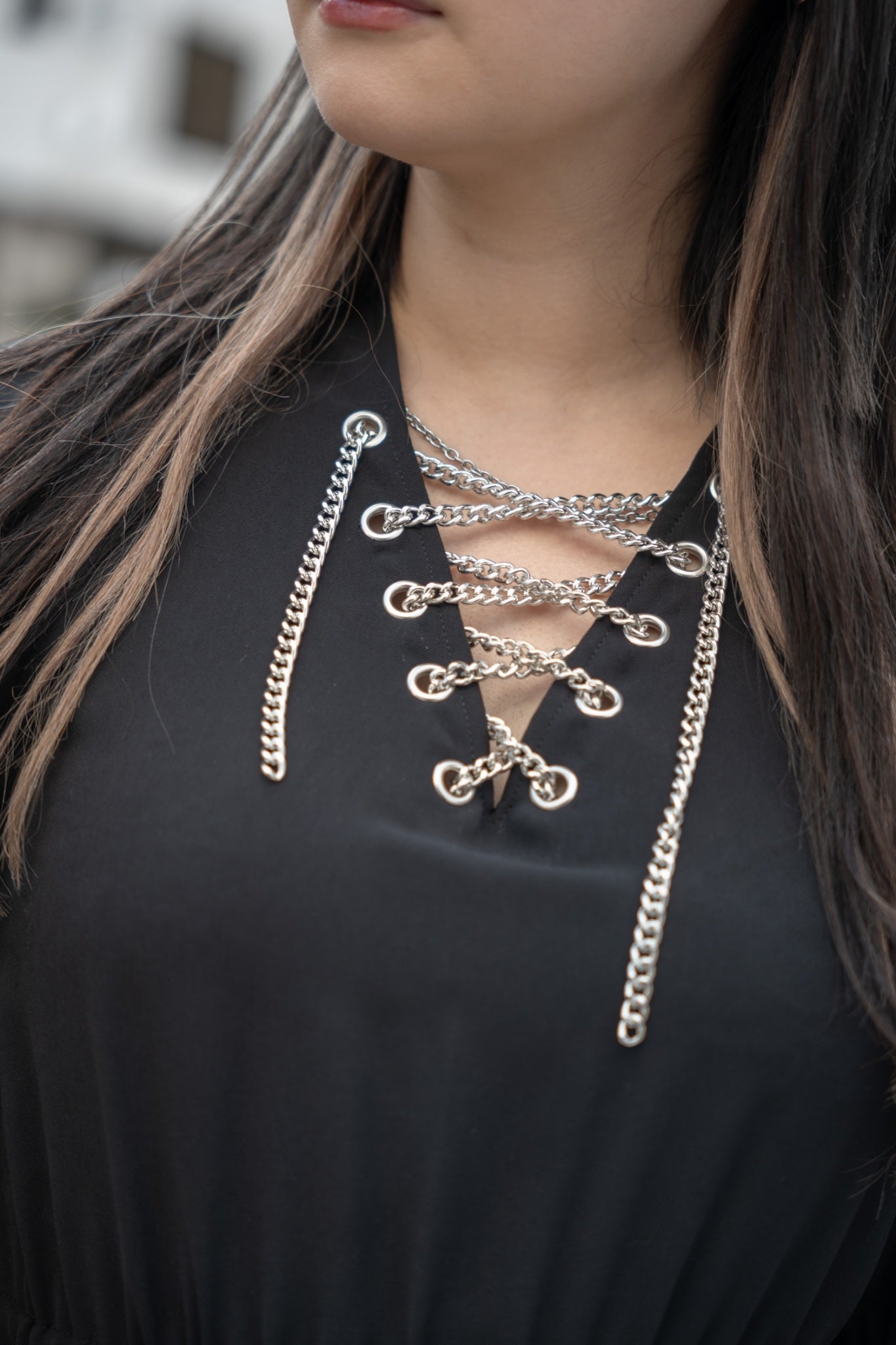 【再販】gibous chain puff sleeves onepiece