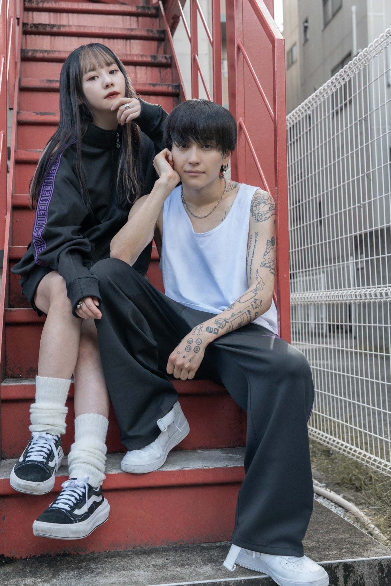 【再販】gibous logo jersey scorpion black purple pants