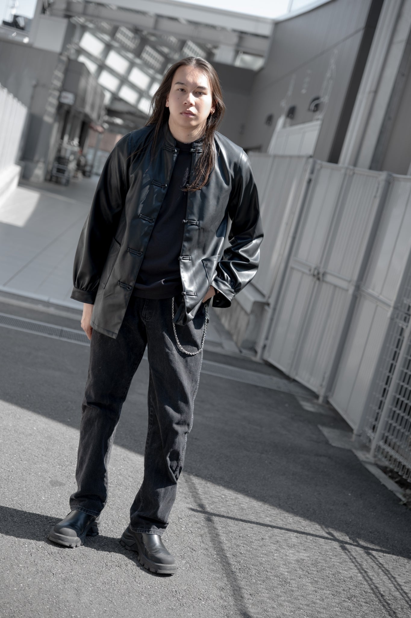 gibous fake leather china jacket