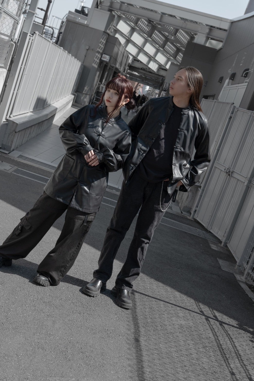 gibous fake leather china jacket